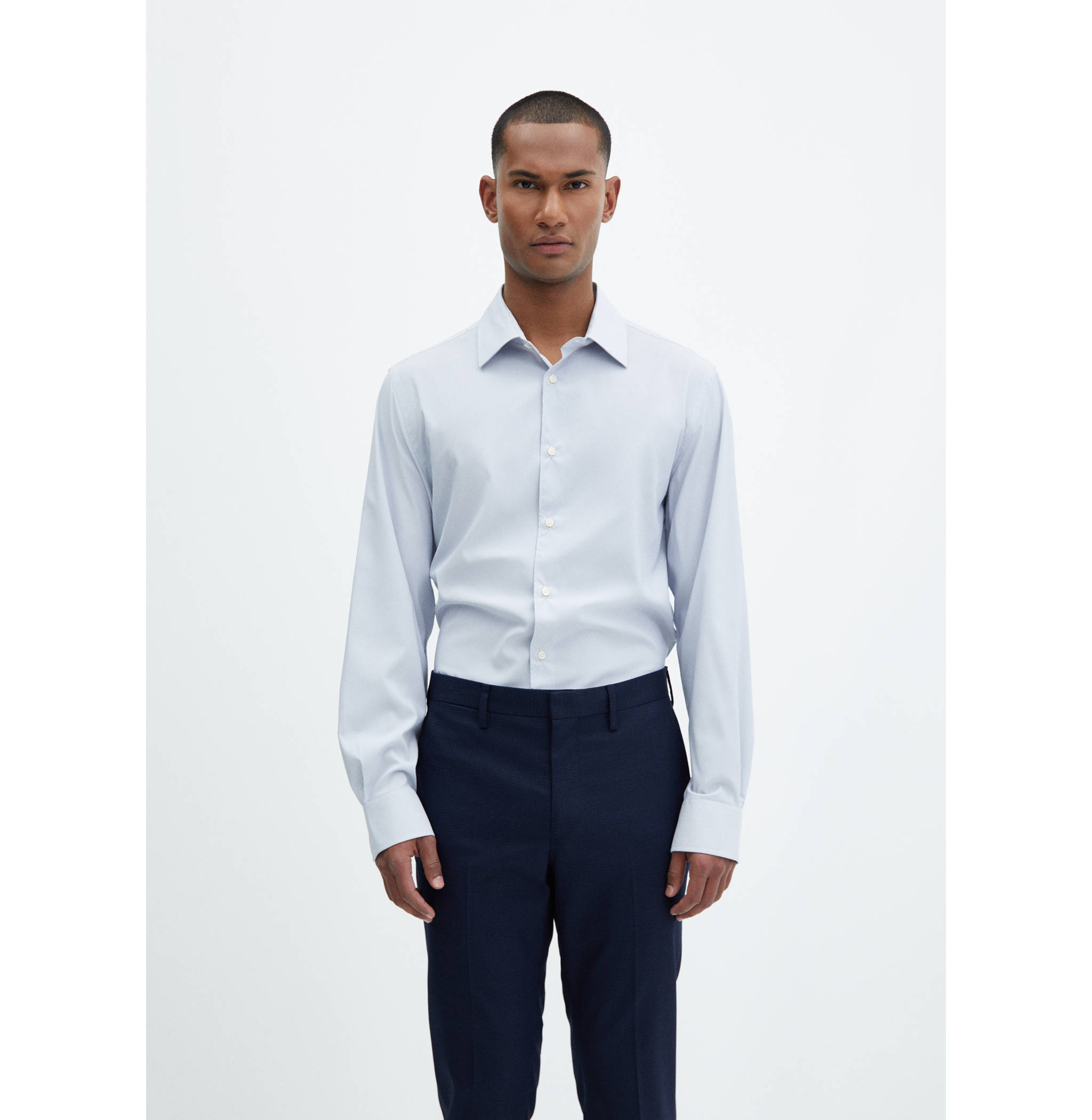 Camisa slim fit rayas tejido stretch - Plano medio