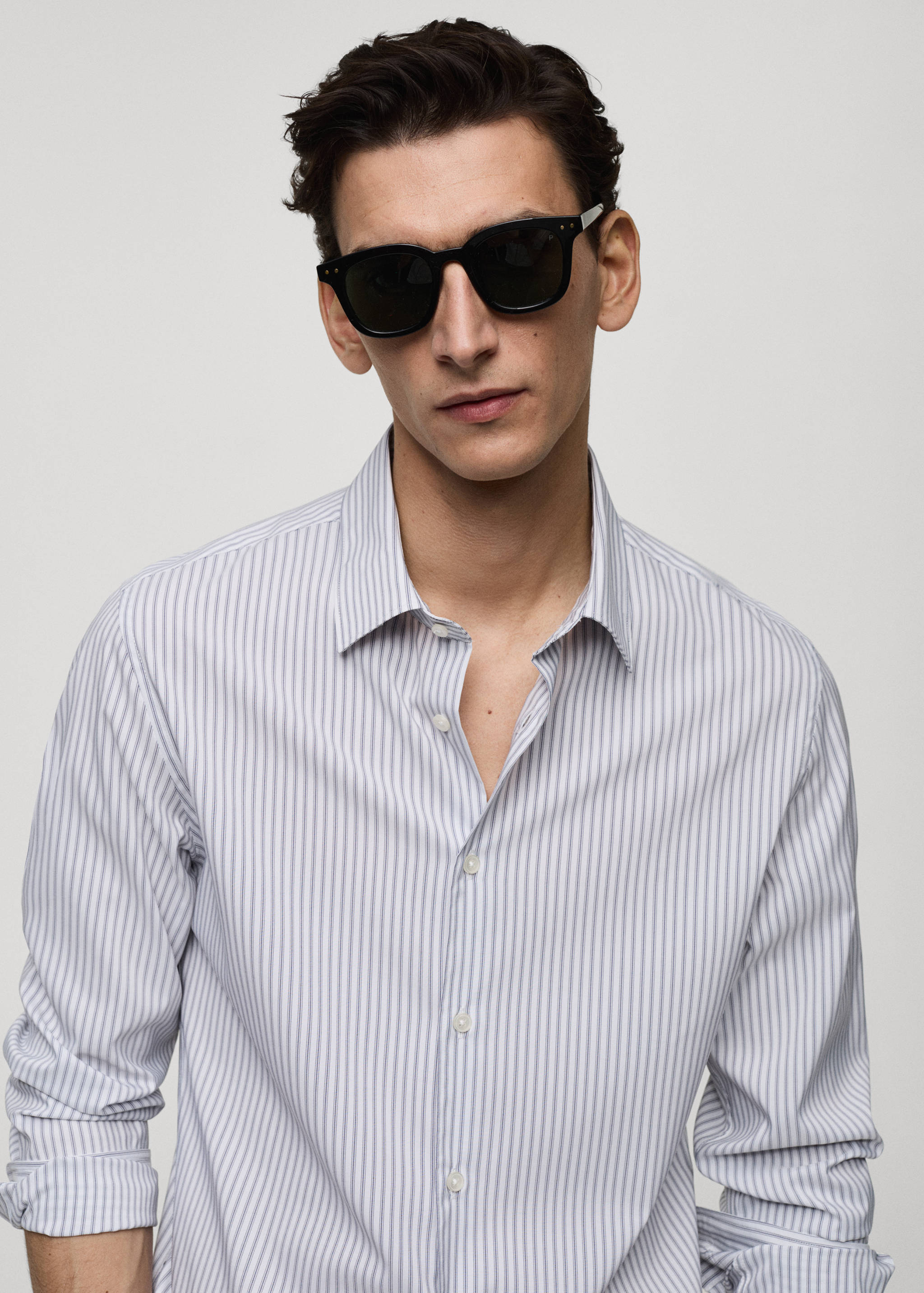 Camisa slim fit rayas tejido stretch - Detalle del artículo 1