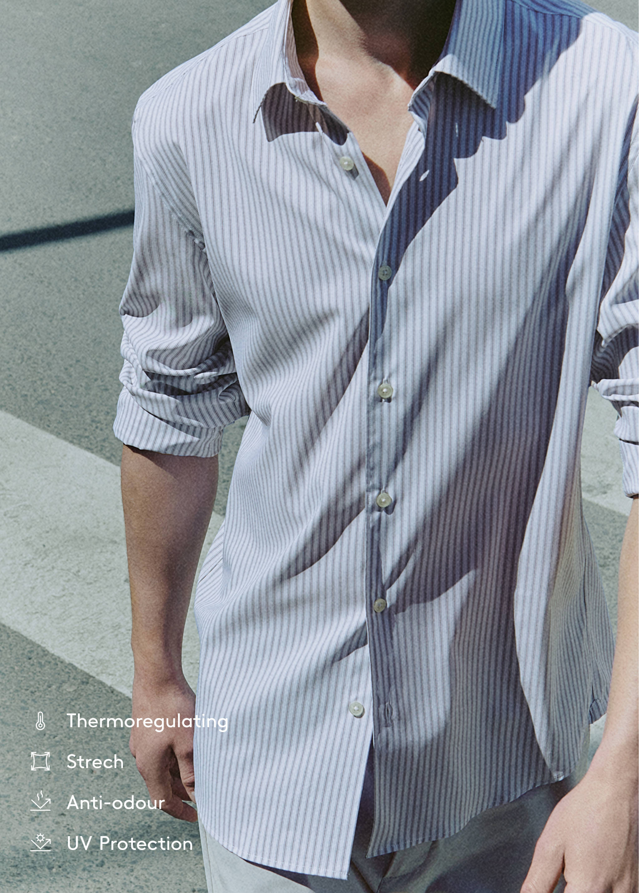 Camisa slim fit rayas tejido stretch - Detalle del artículo 5