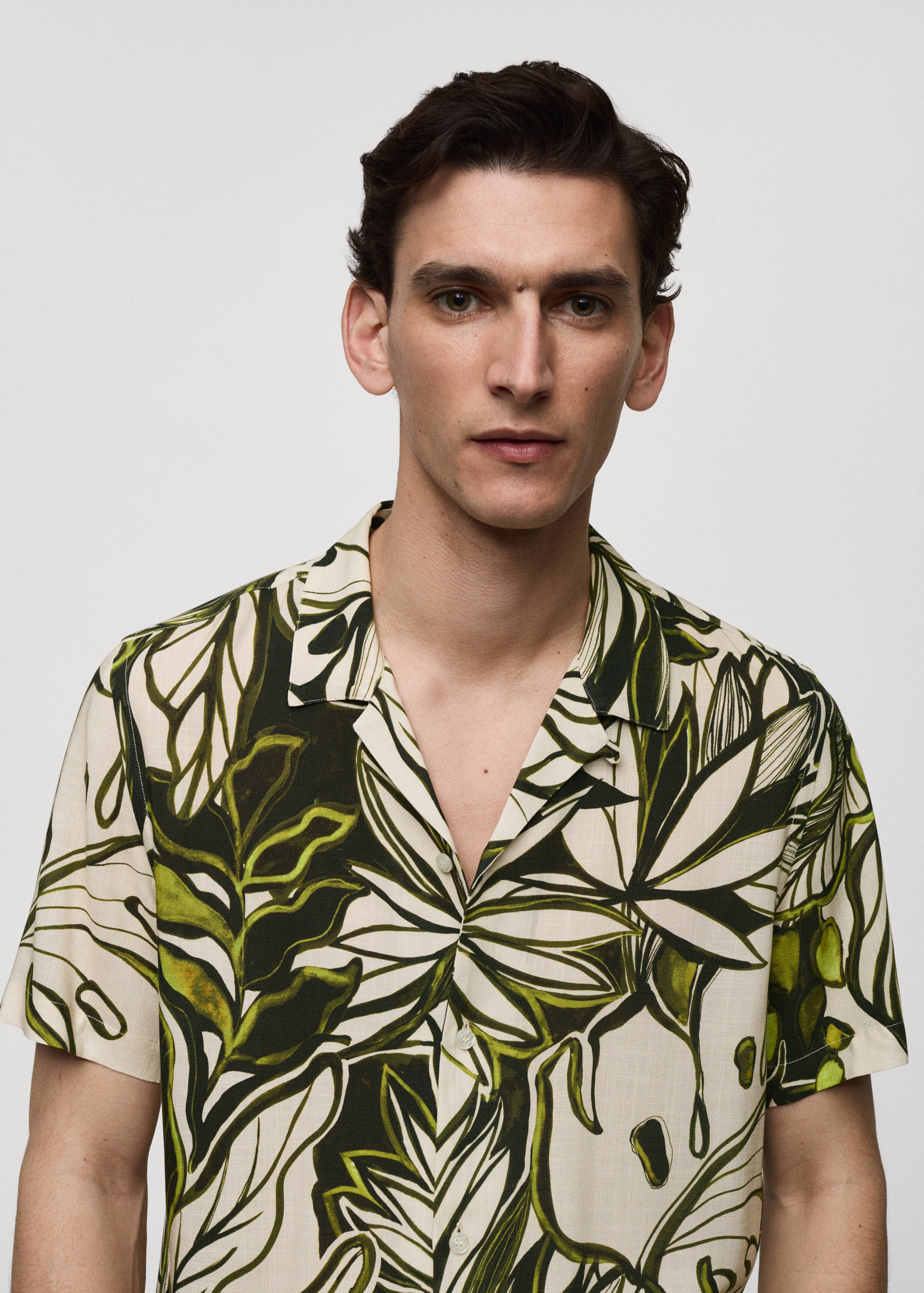 Camisa fluida com estampado havaiano - Pormenor do artigo 1