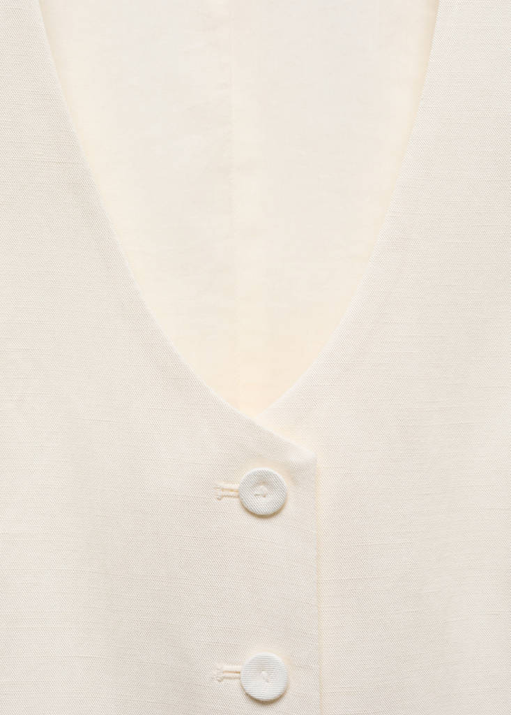 Linen waistcoat with buttons — White
