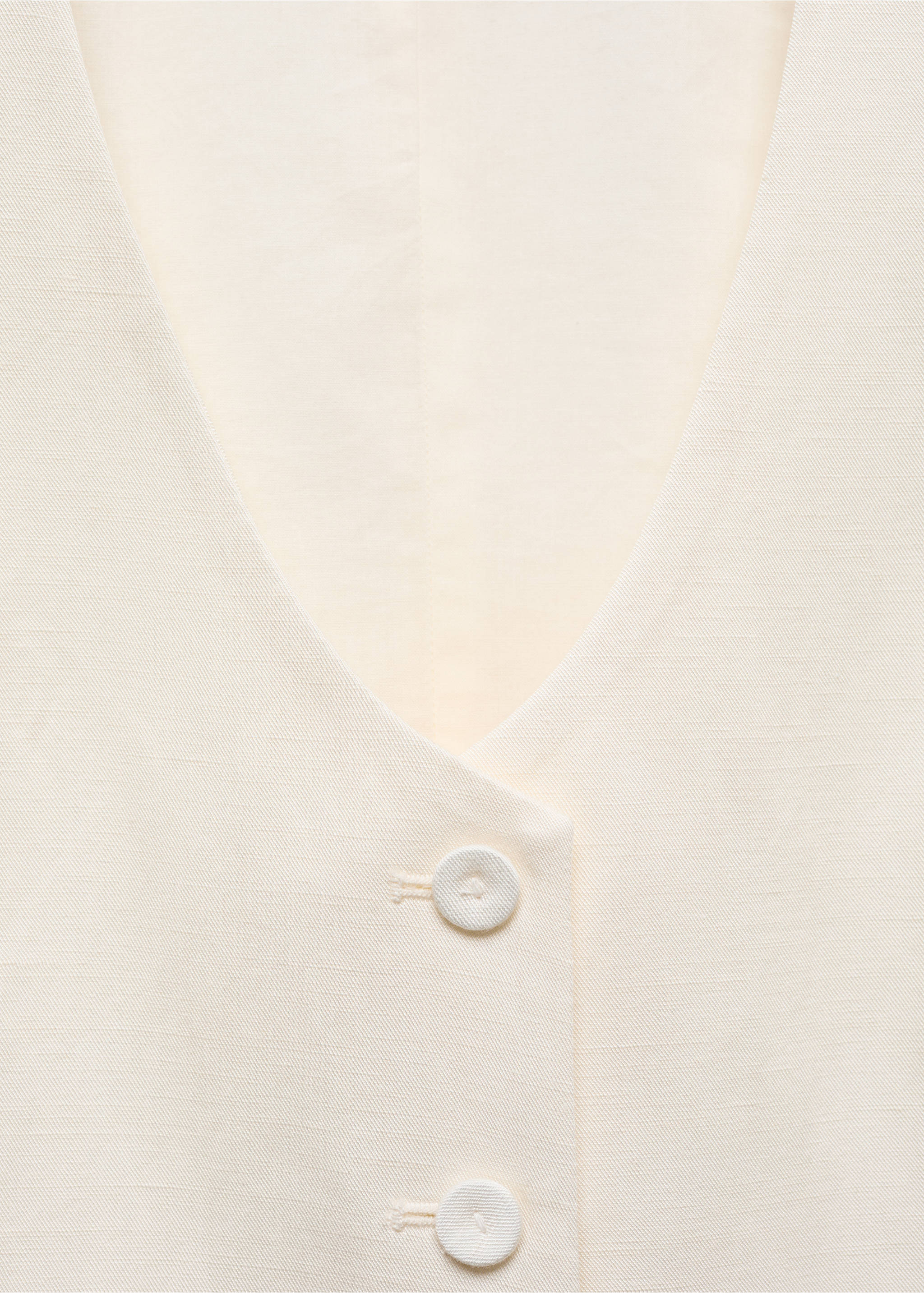 Linen waistcoat with buttons - Details of the article 8, White. Ref: 67069229-00.