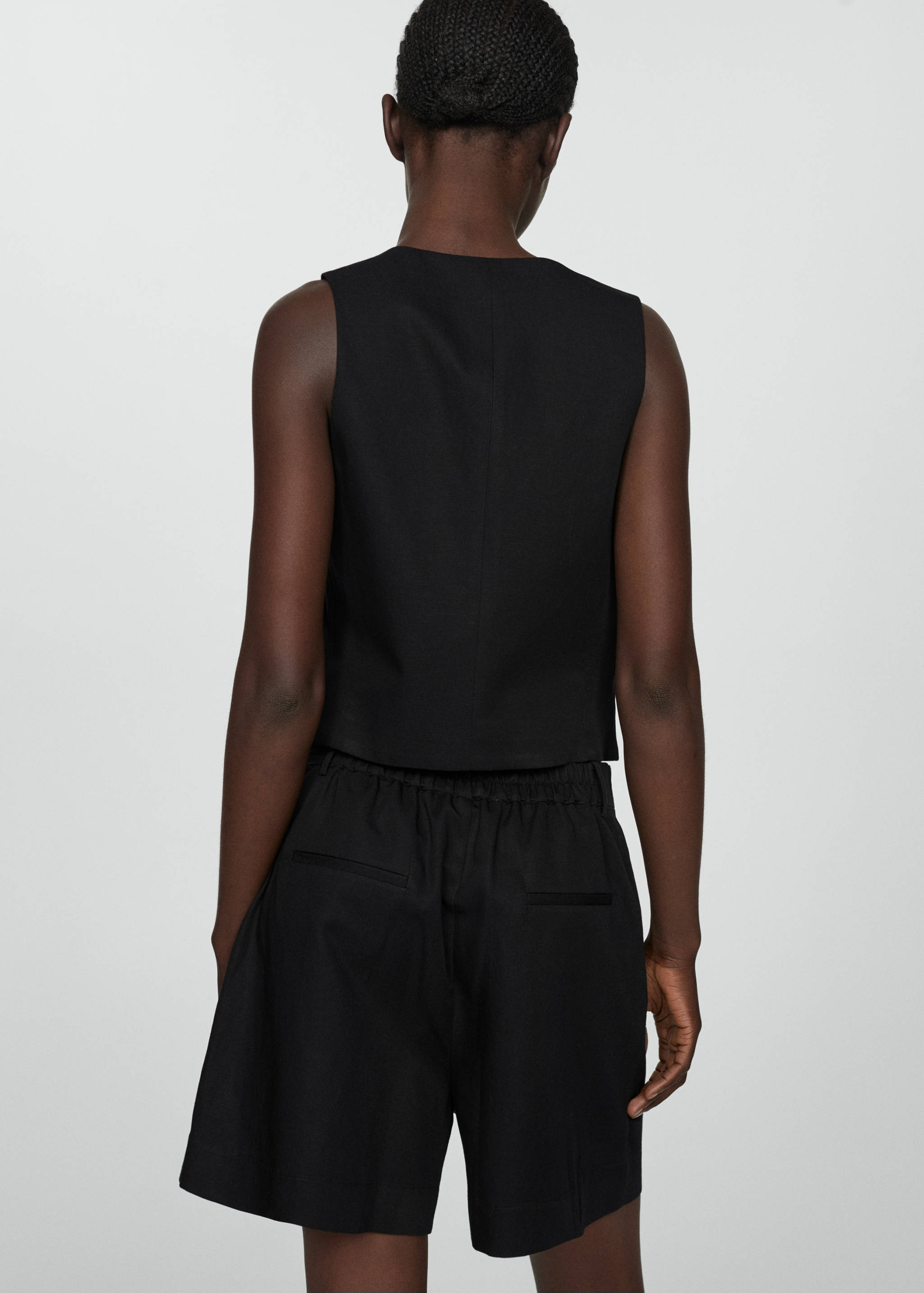 Linen waistcoat with buttons - Reverse of the article