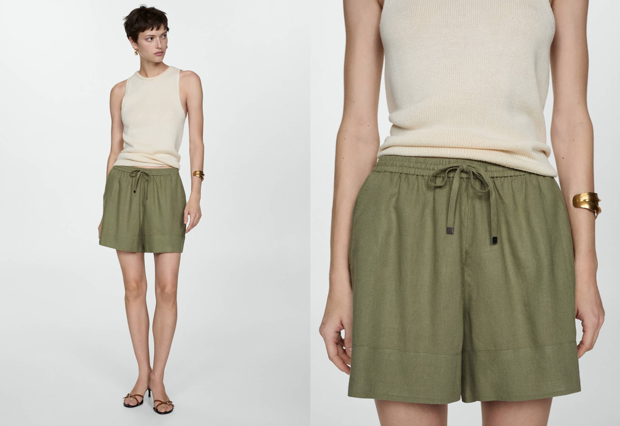 Fluid shorts with drawstring - Panoramic plane