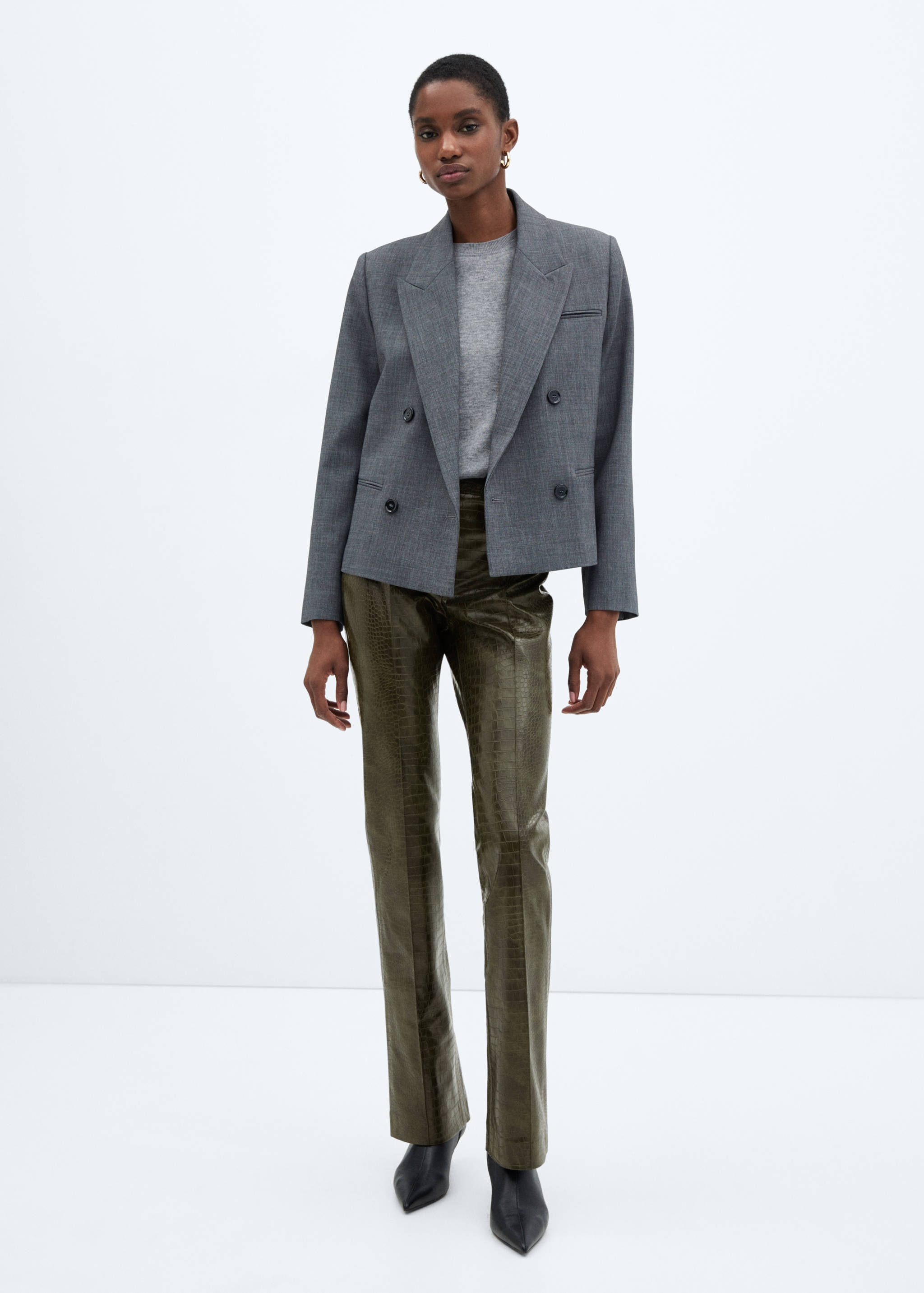 Flared pants with animal-print effect - General plane