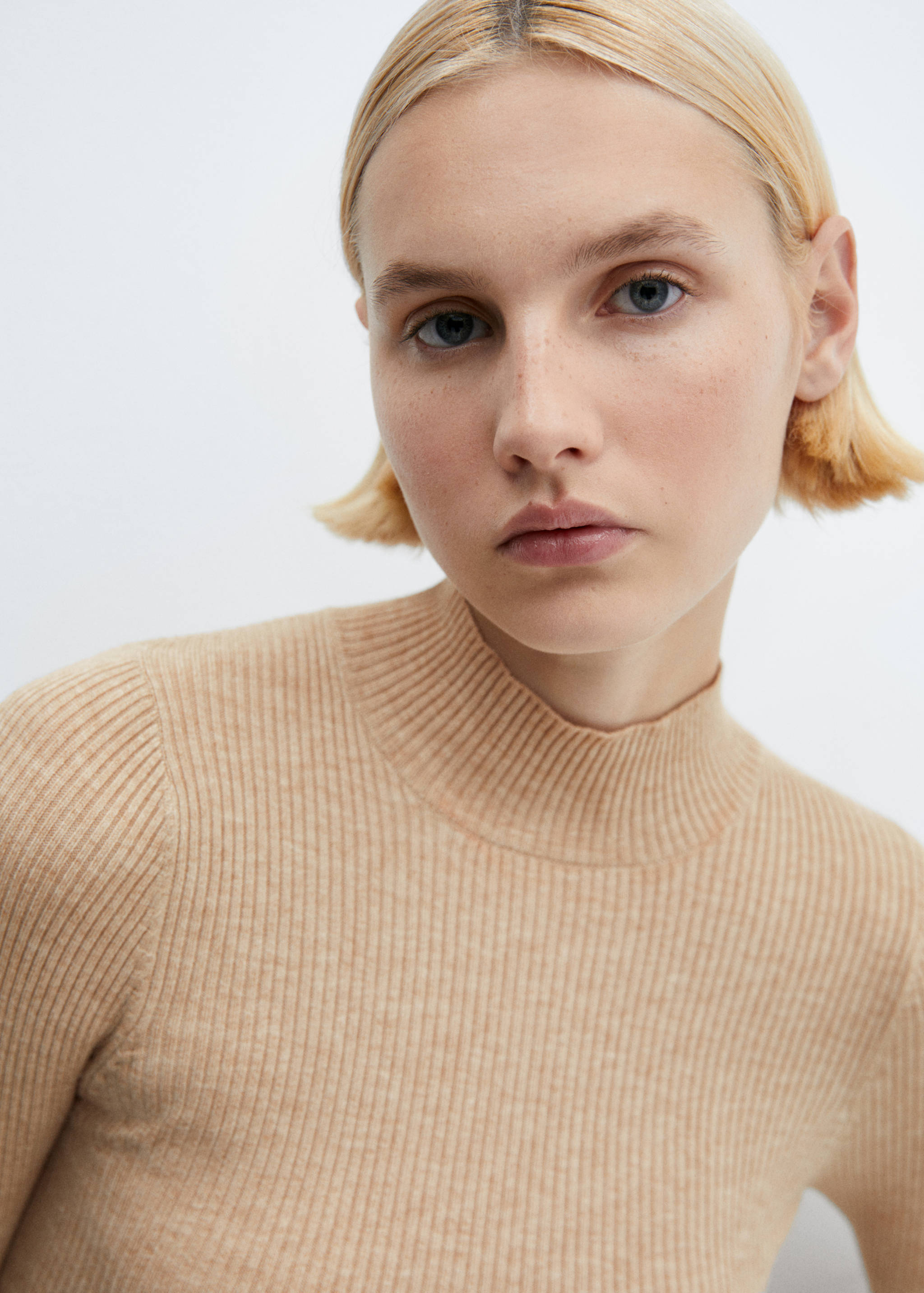 Perkins-neck ribbed dress - Details of the article 1