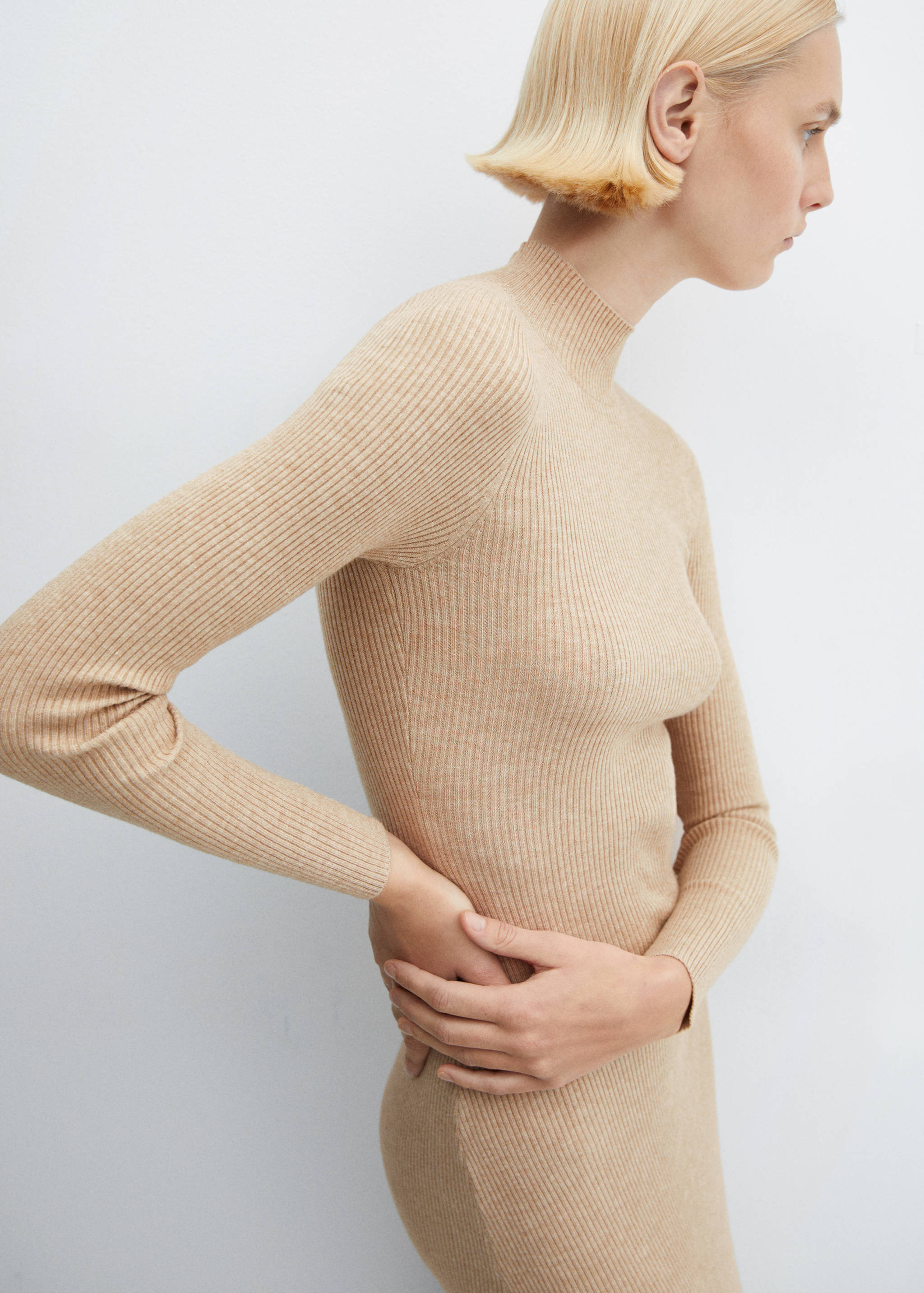 Perkins-neck ribbed dress - Details of the article 6