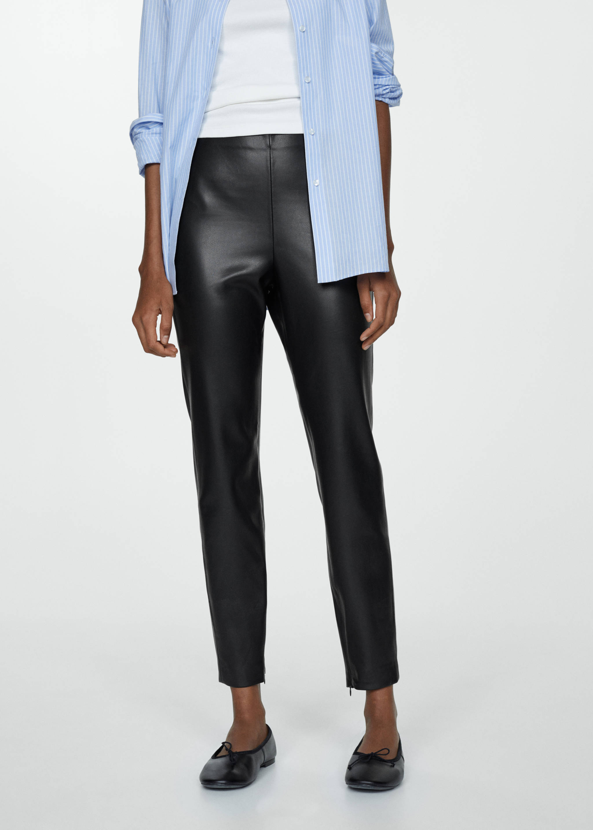 Leggings efecto piel aberturas - Plano medio