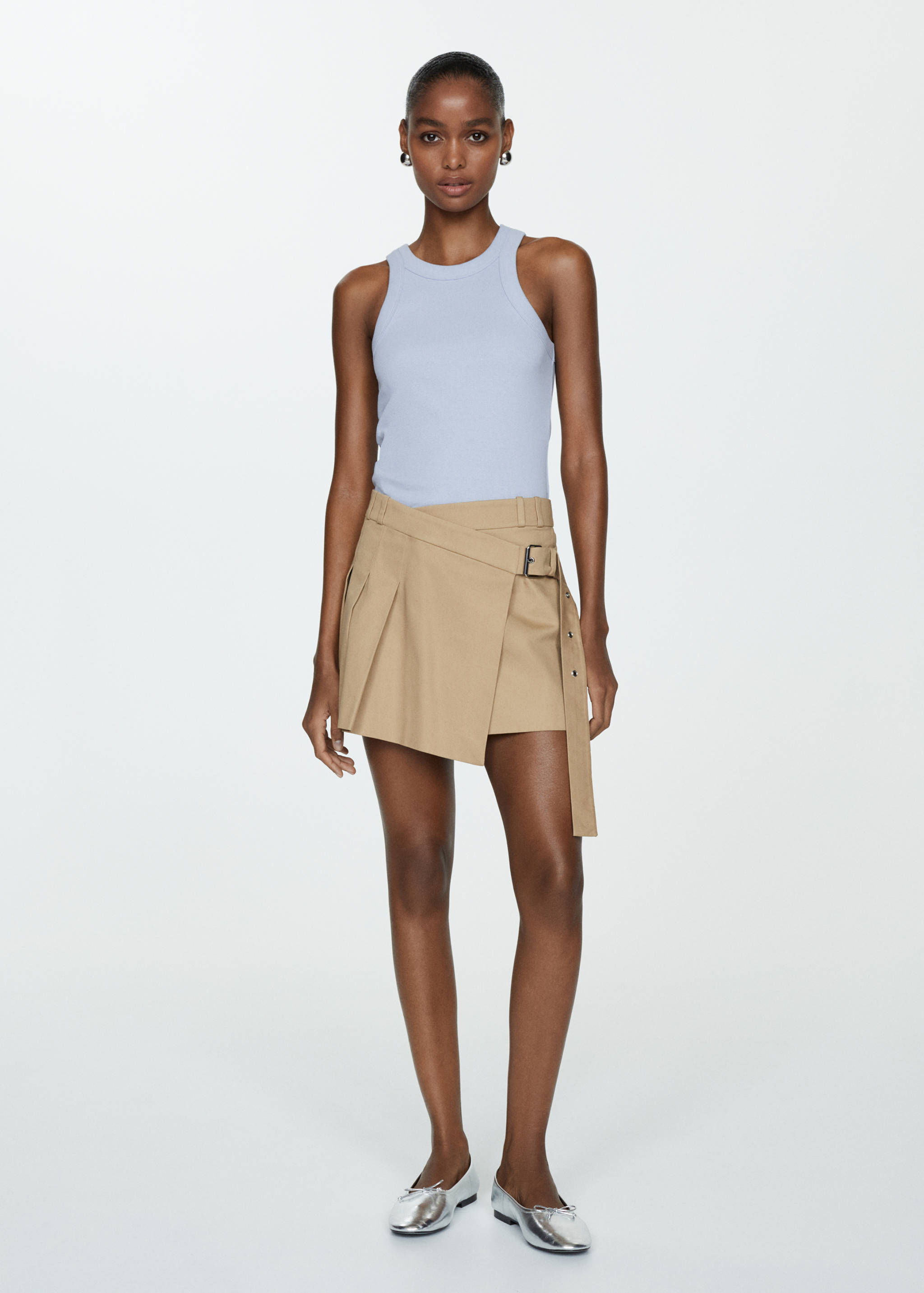 Ribbed cotton-blend top - General plane