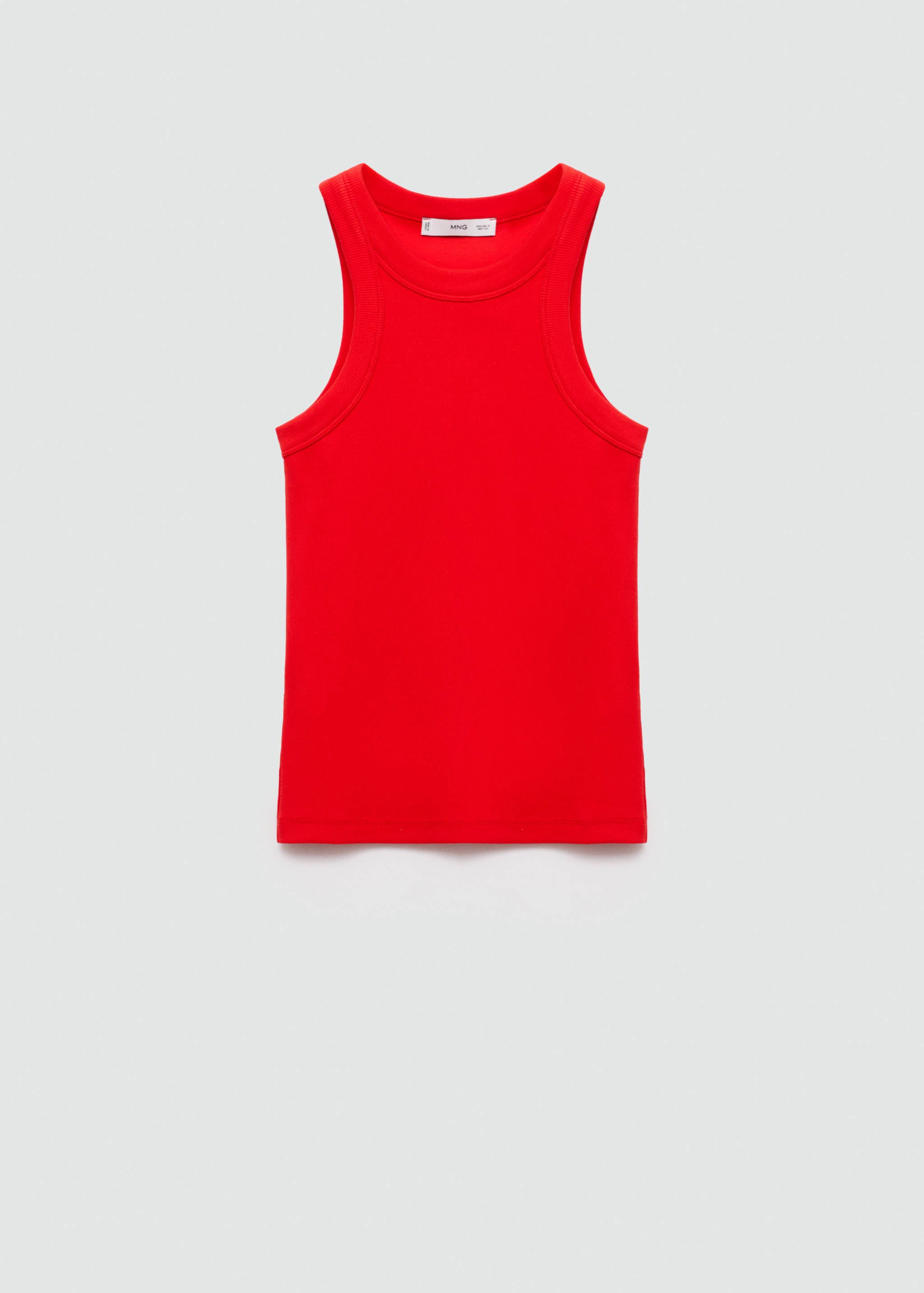 Ribbed cotton-blend top - Article without model