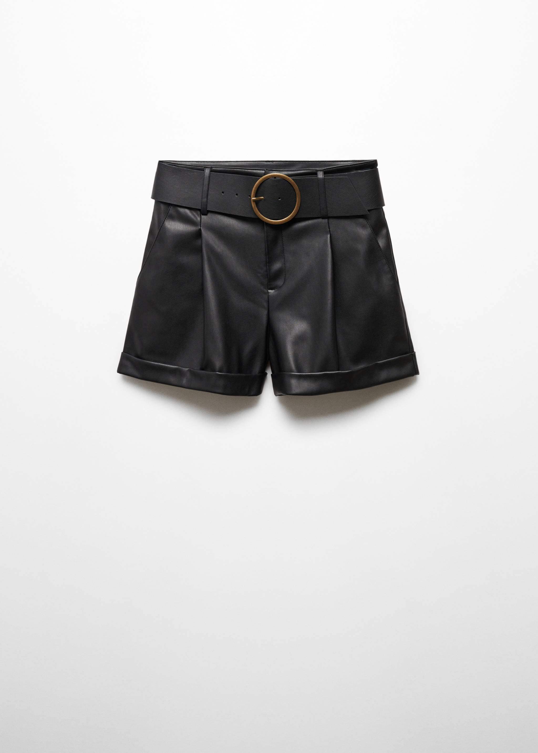 Faux-leather belt shorts - Article without model