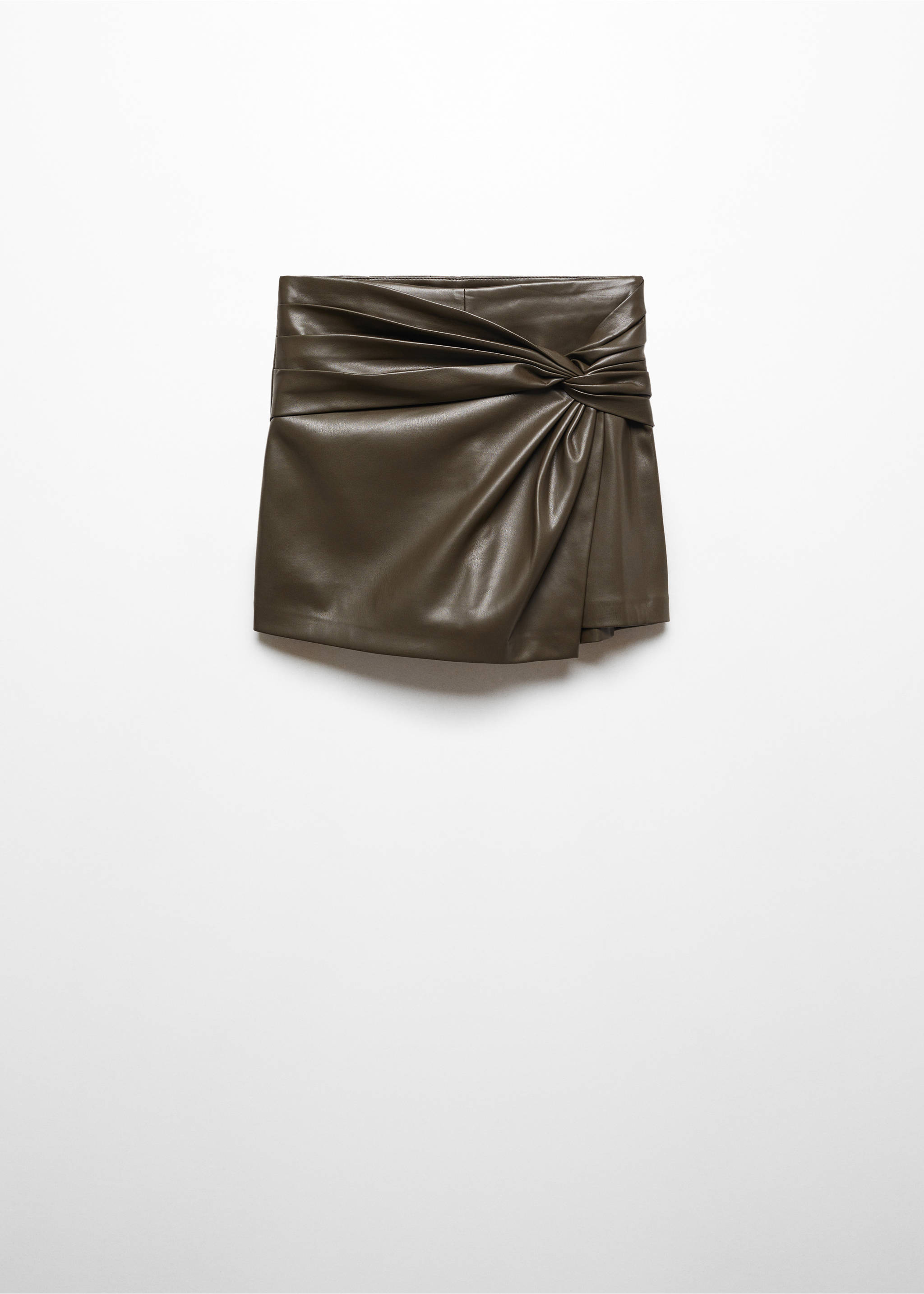 Faux-leather culottes - Article without model, Khaki. Ref: 67070472-00.