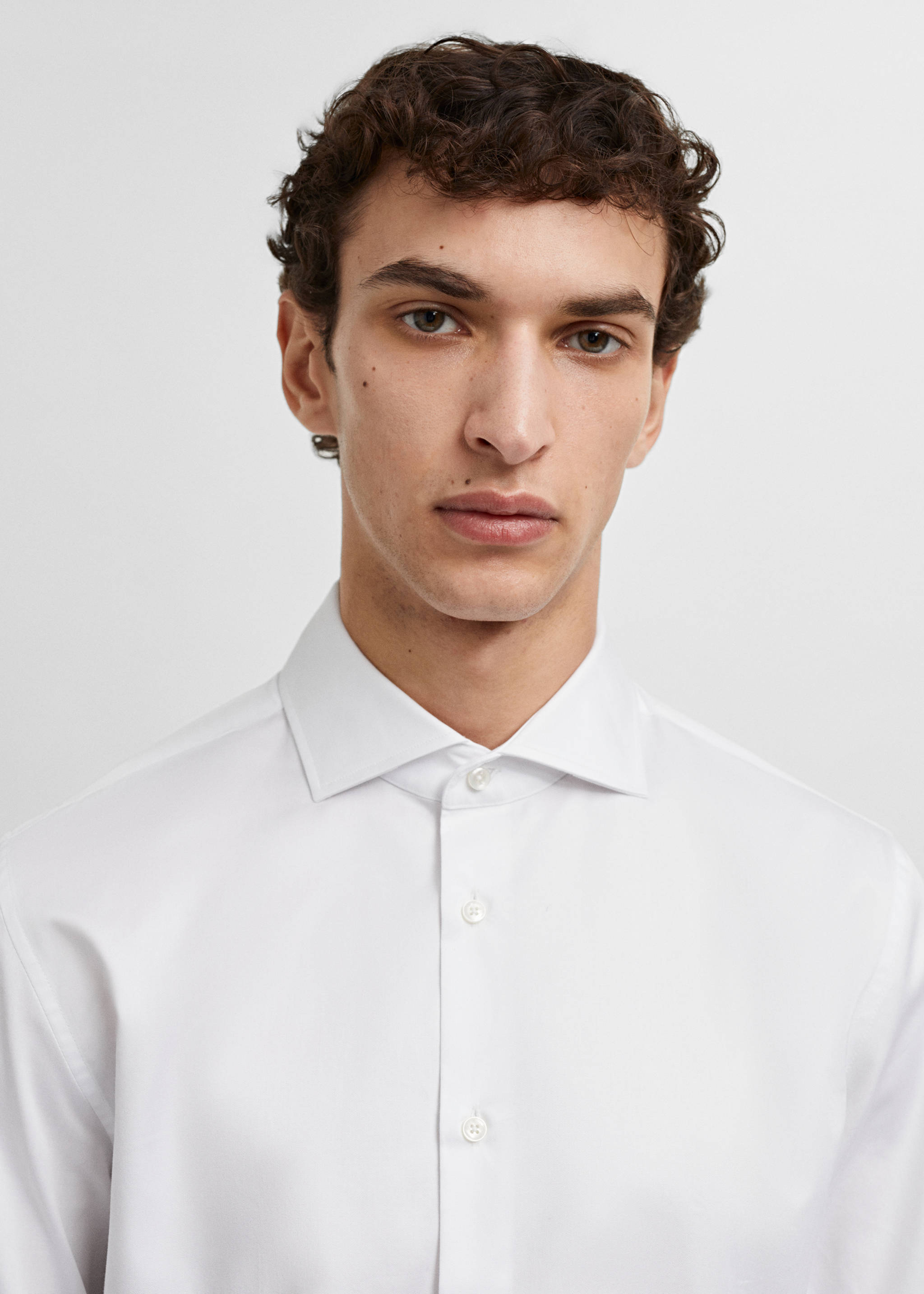 Chemise costume slim-fit tissu twill boutons de manchette - Détail de l'article 1