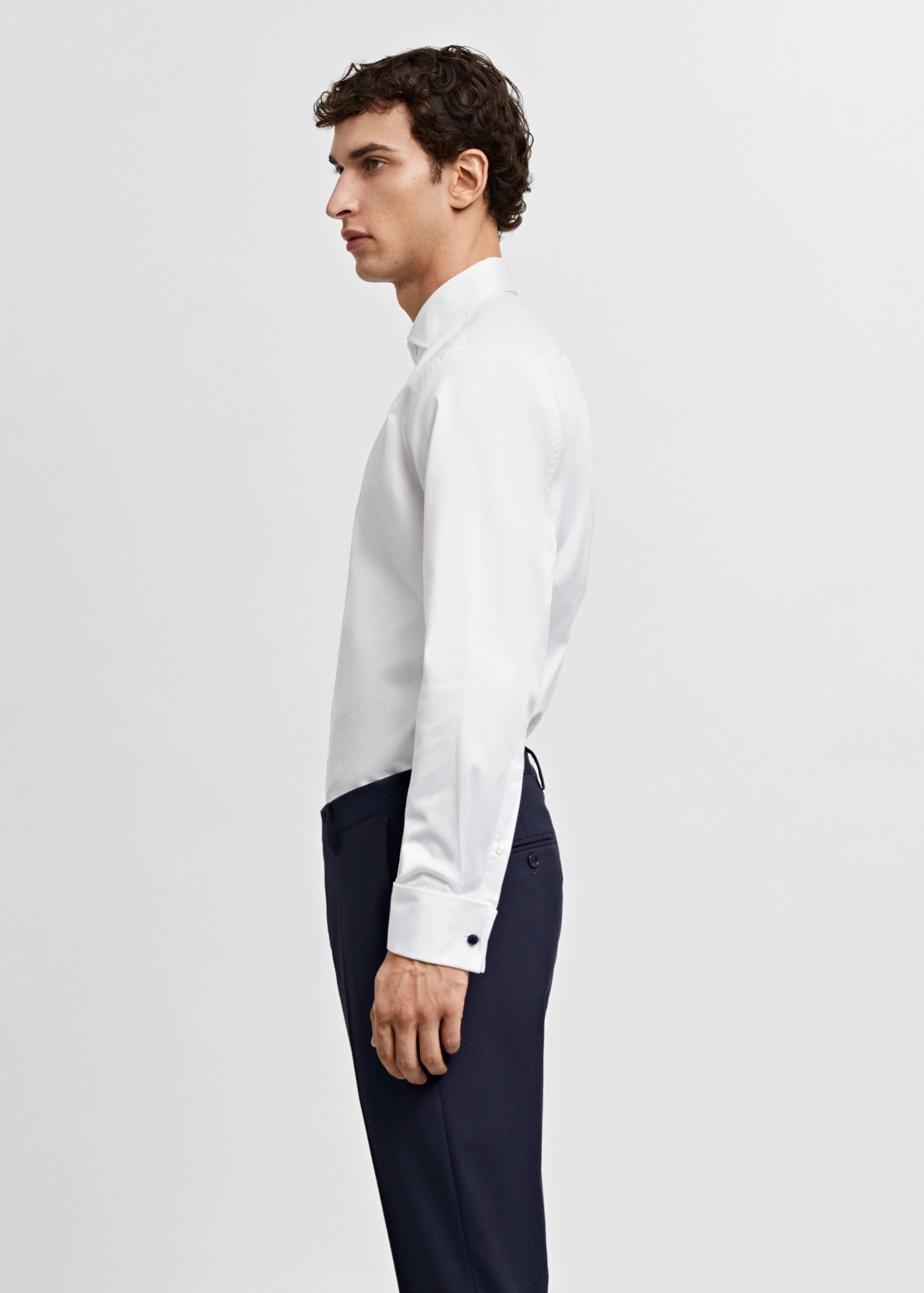 Chemise costume slim-fit tissu twill boutons de manchette - Détail de l'article 2