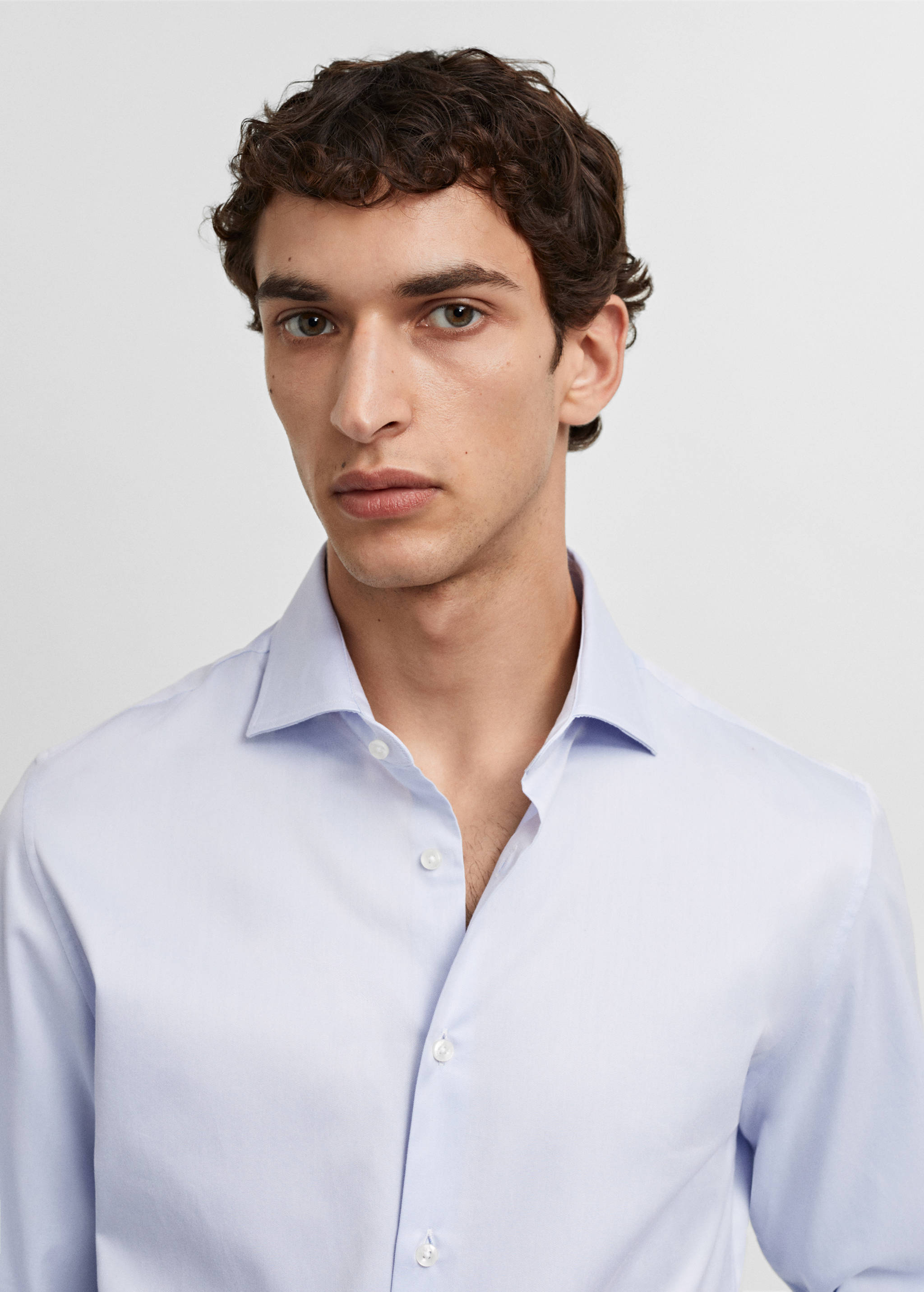 Chemise costume slim-fit tissu twill boutons de manchette - Détail de l'article 1