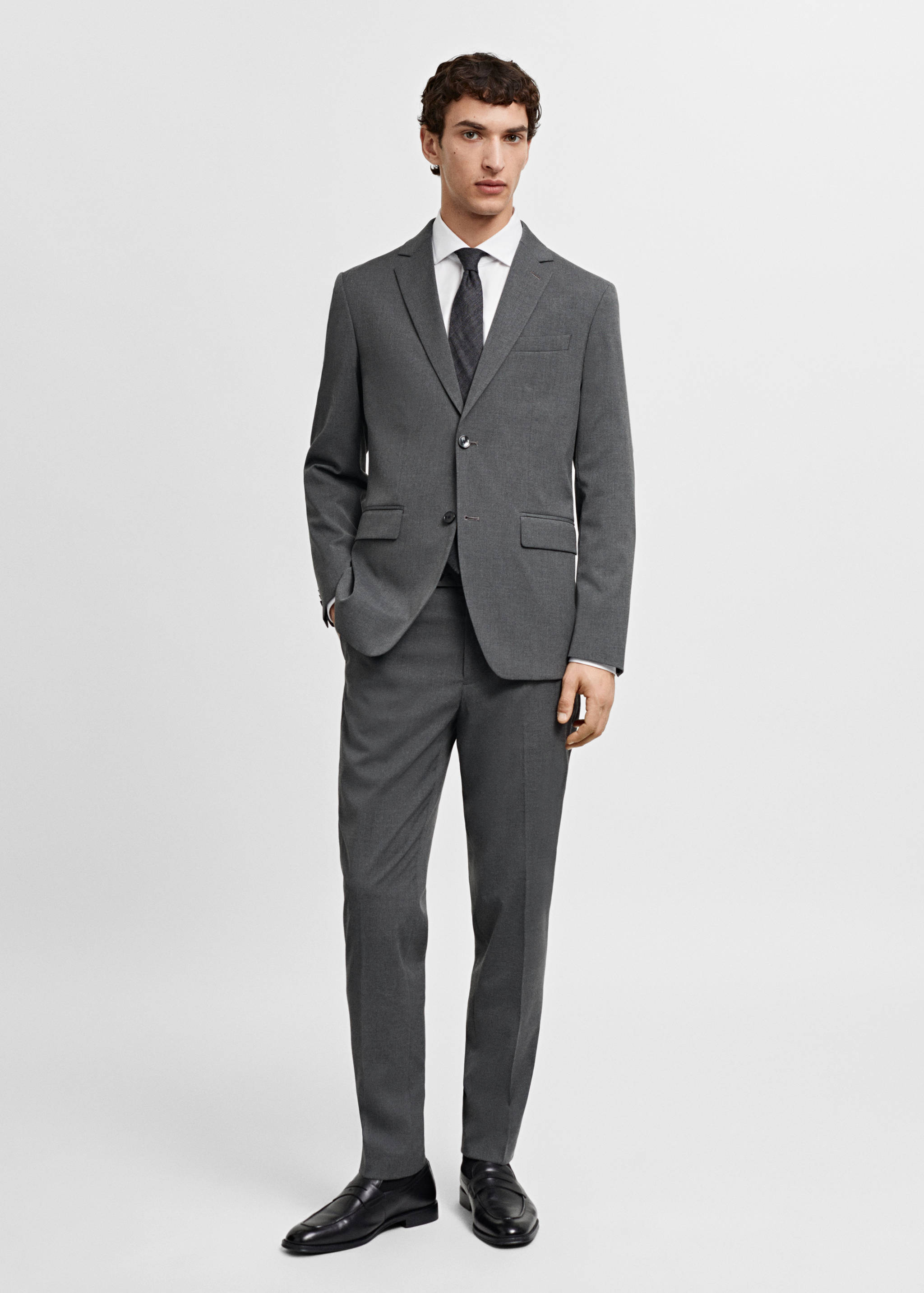 Stretch fabric slim-fit suit jacket - General plane