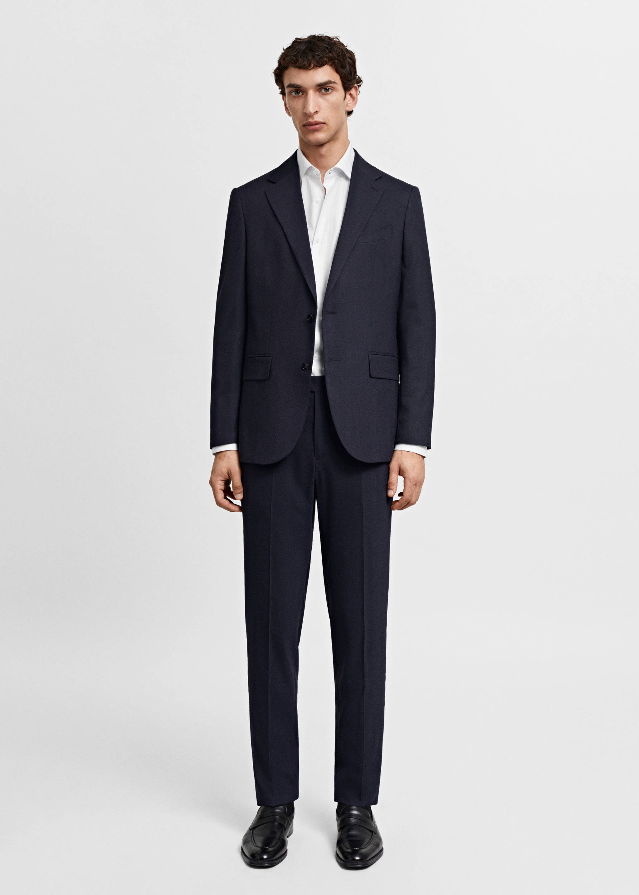 Camisa traje slim fit twill microestampado - Plano general