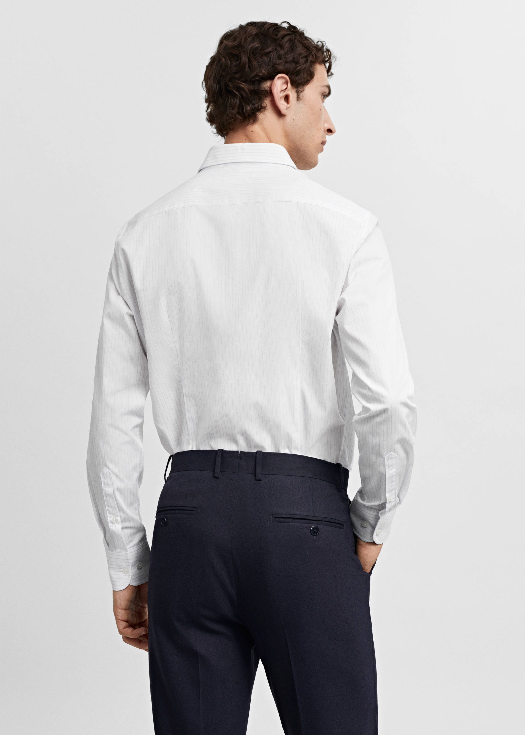 Camisa traje slim fit twill microestampado - Reverso del artículo