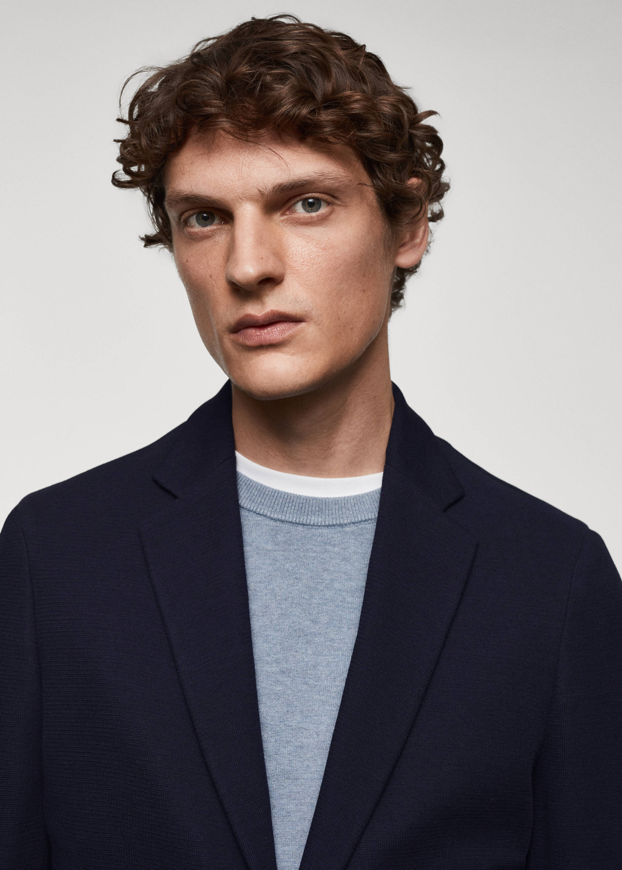 Structured slim fit cotton blazer - Details of the article 1