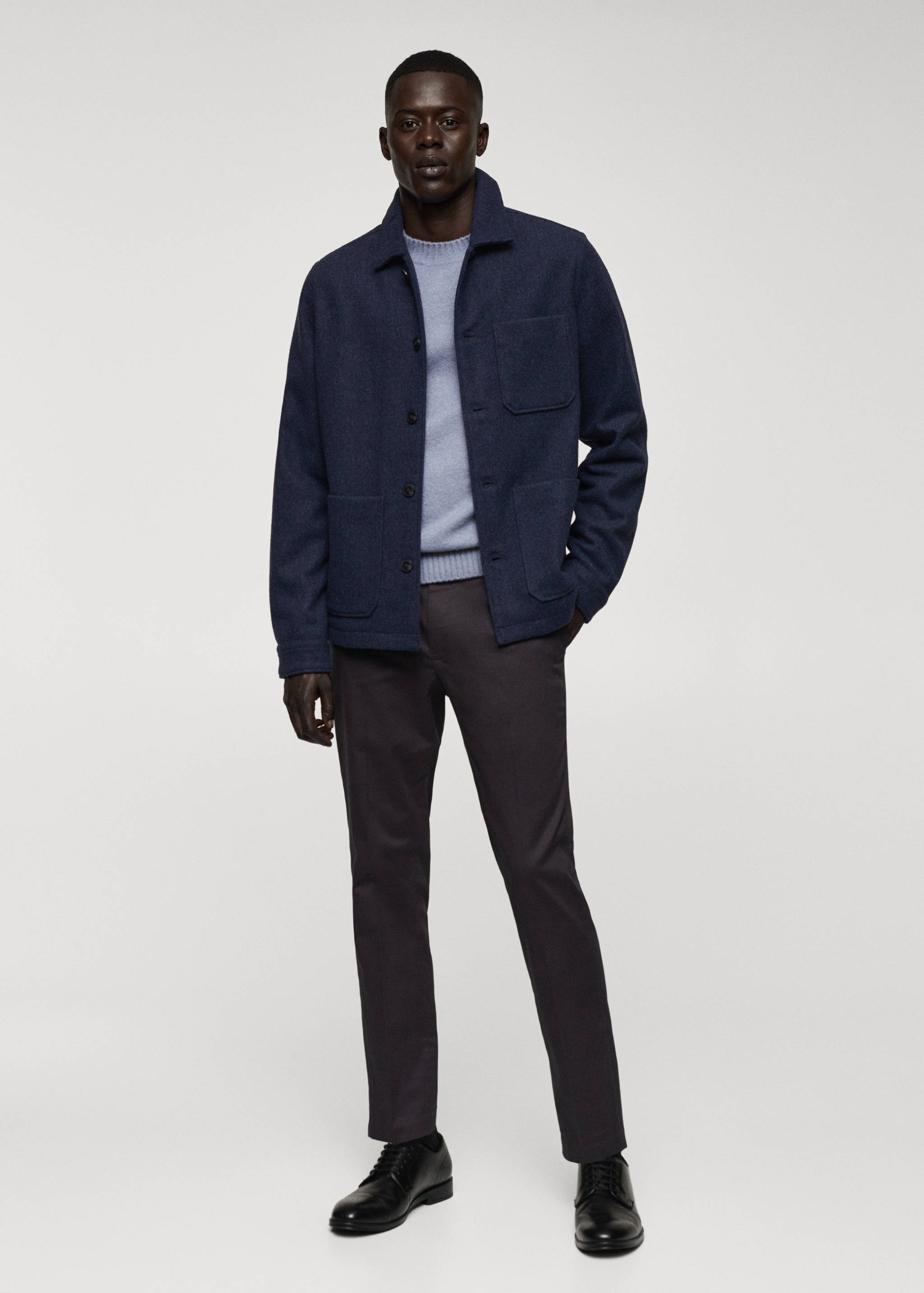 Surchemise double face laine poches - Plan général