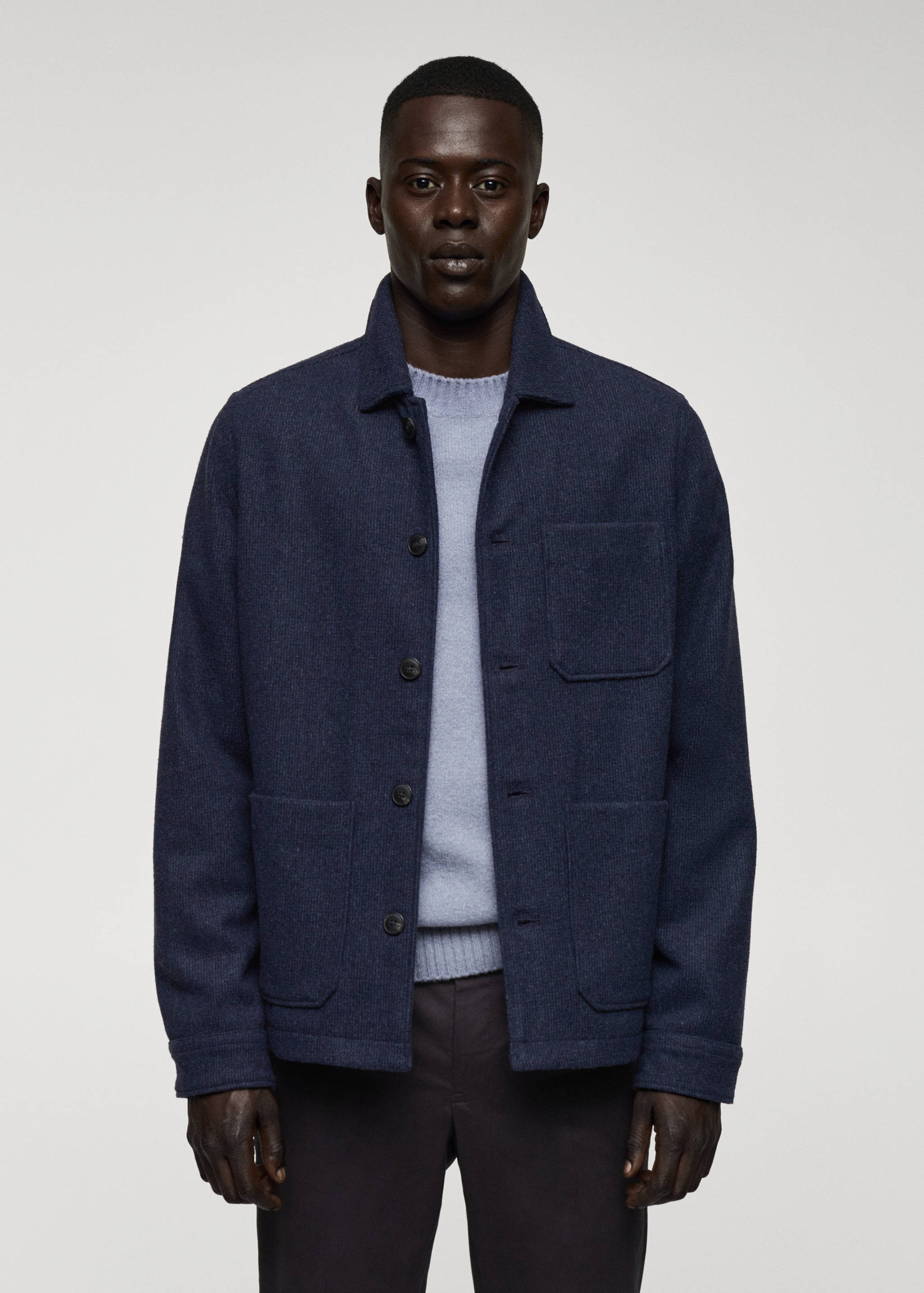 Surchemise double face laine poches - Plan moyen