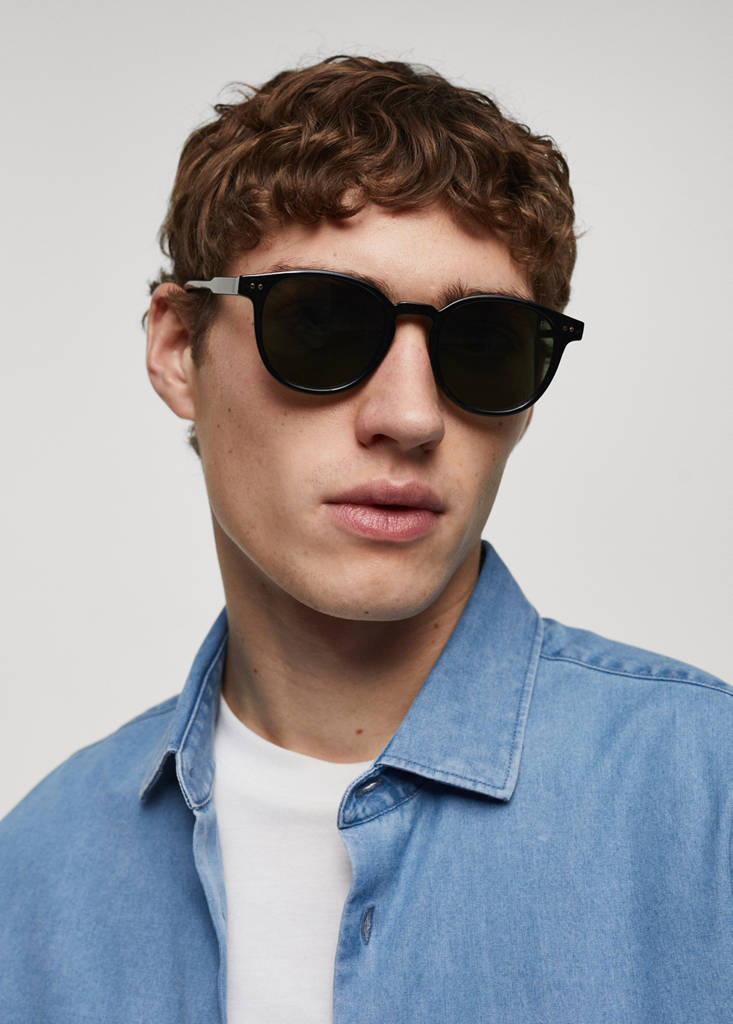 Regular-fit cotton chambray shirt — Light Blue