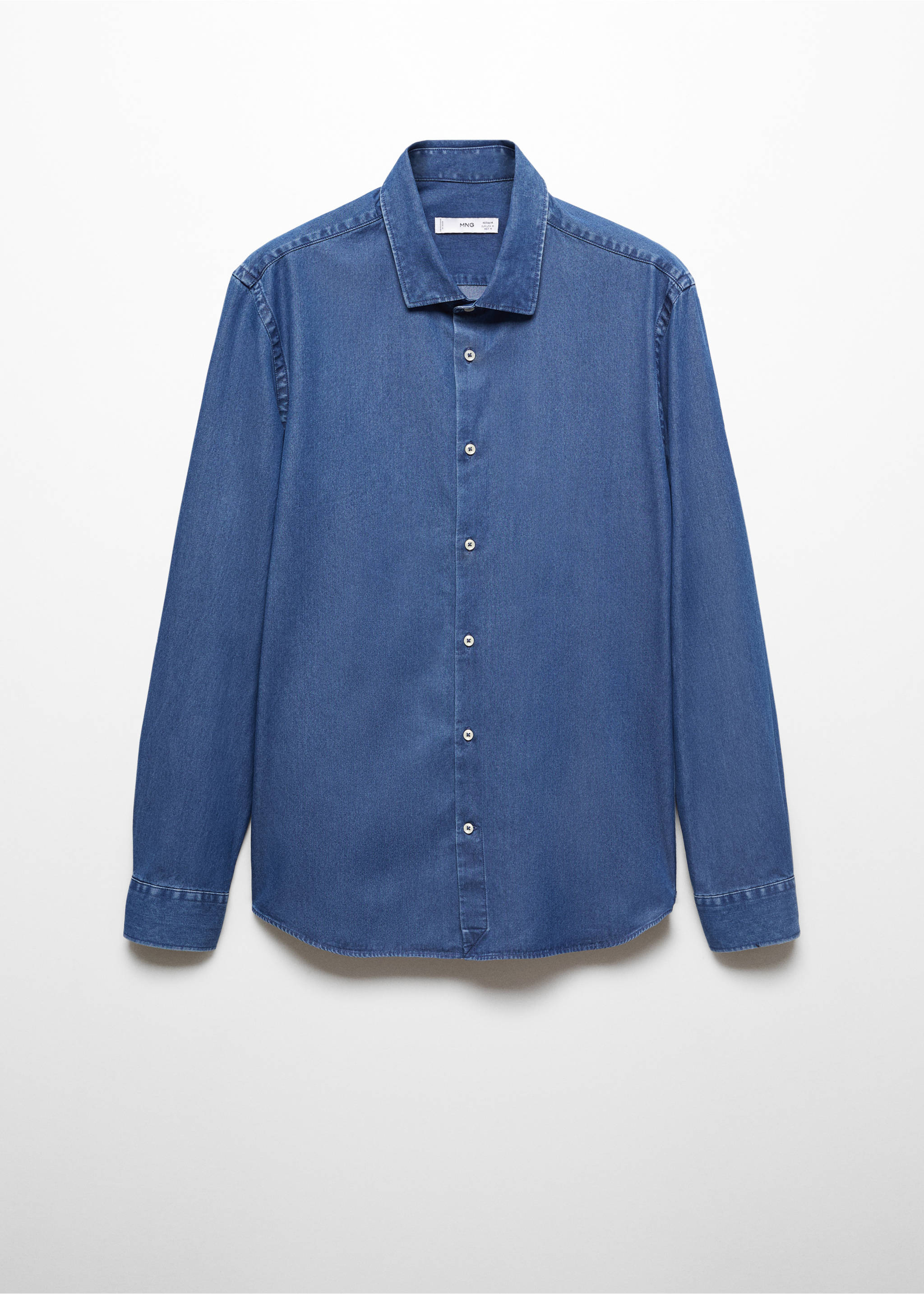 Camisa regular fit chambray algodón - Artículo sin modelo, Azul medio. Ref: 67070628-01.