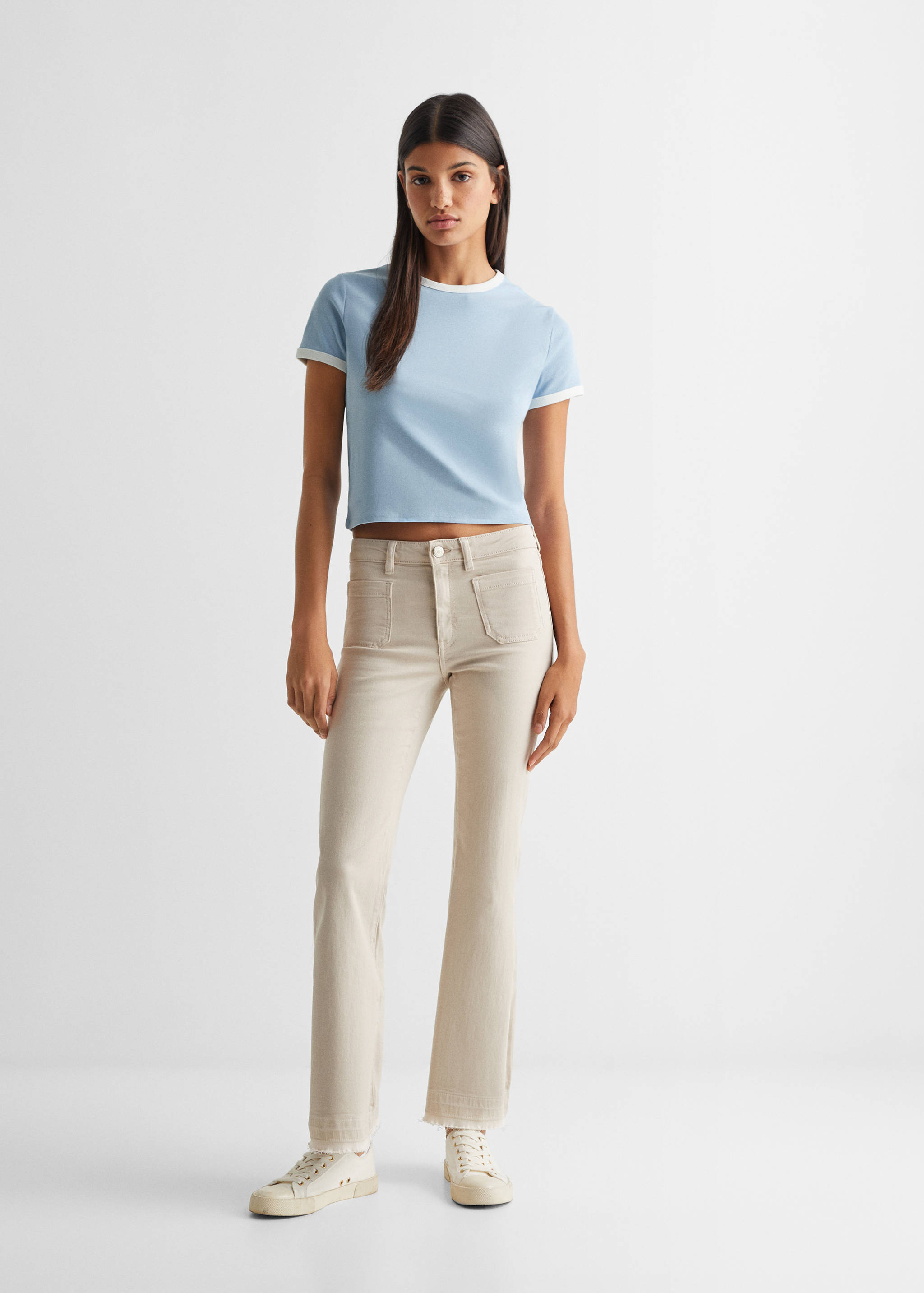 Cropped short-sleeved t-shirt - General plane