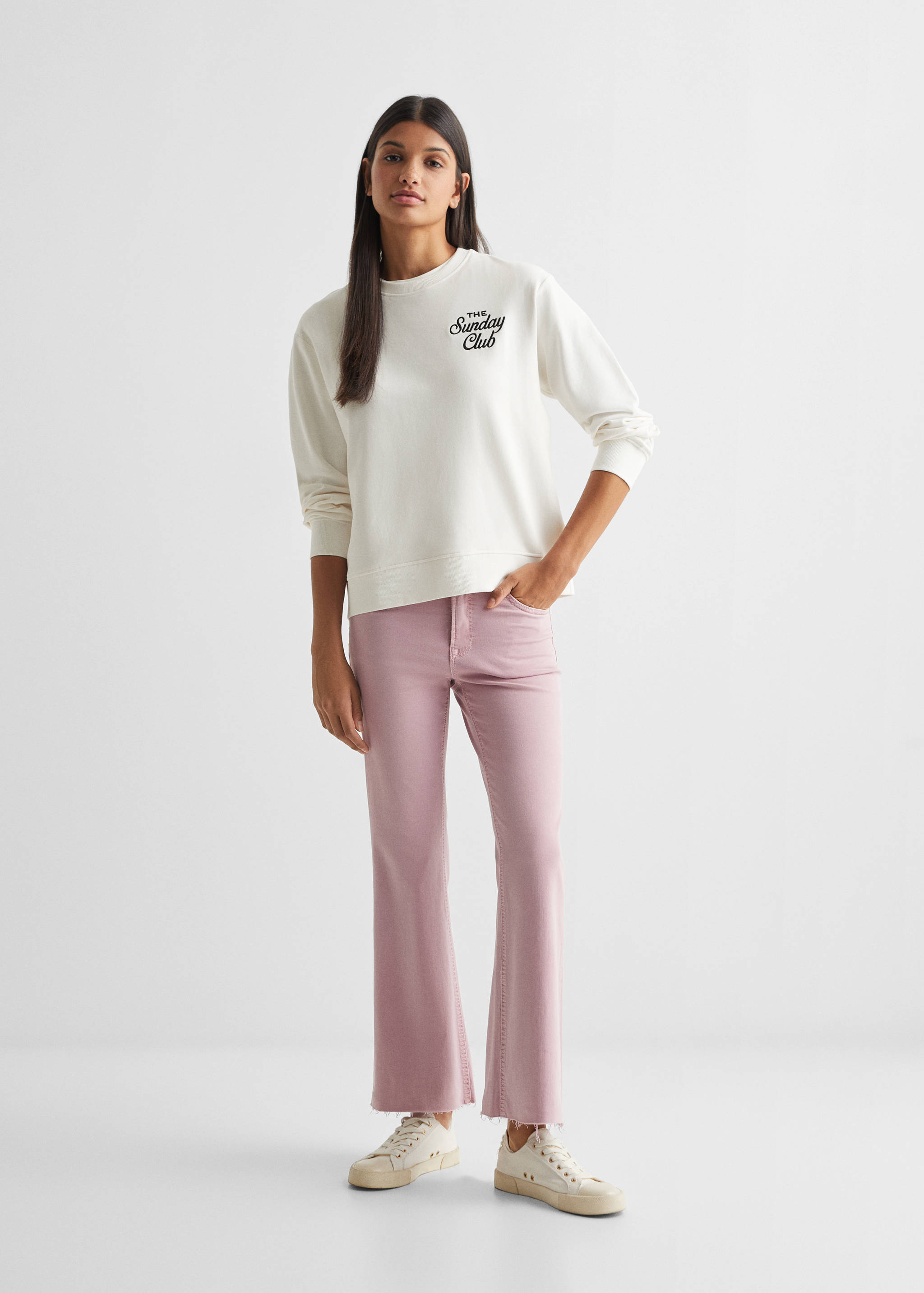 Cotton-blend message sweatshirt - General plane