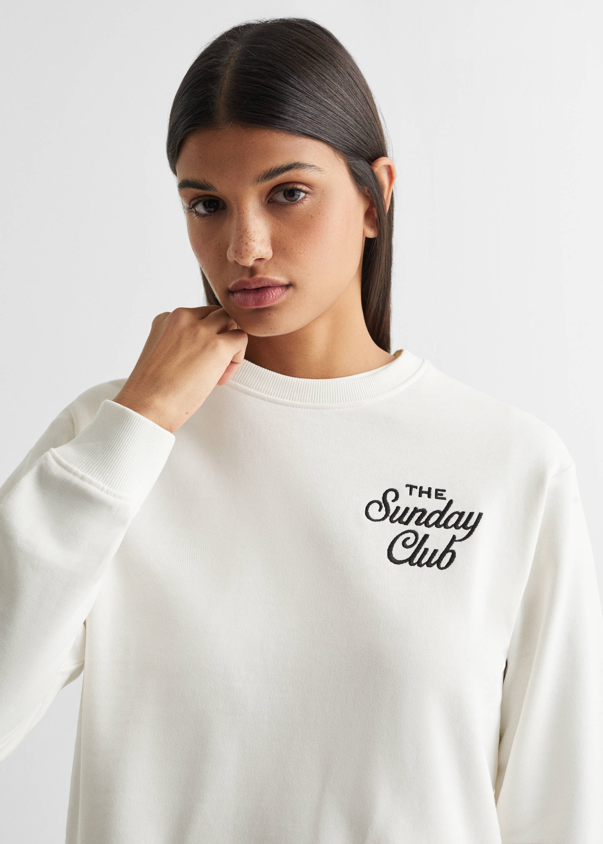 Cotton-blend message sweatshirt - Details of the article 1