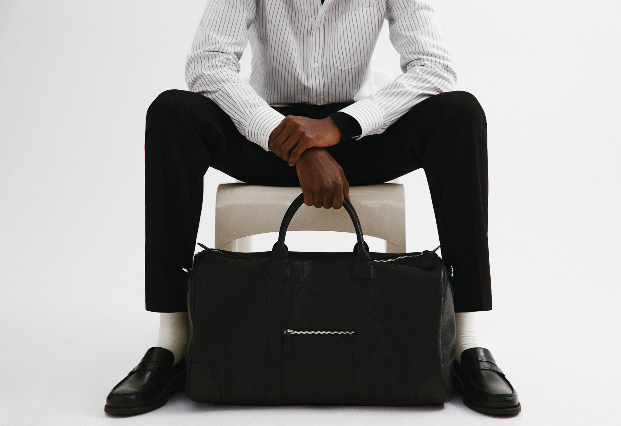 Sac bowling simili-cuir effet grainé - Plan panoramique