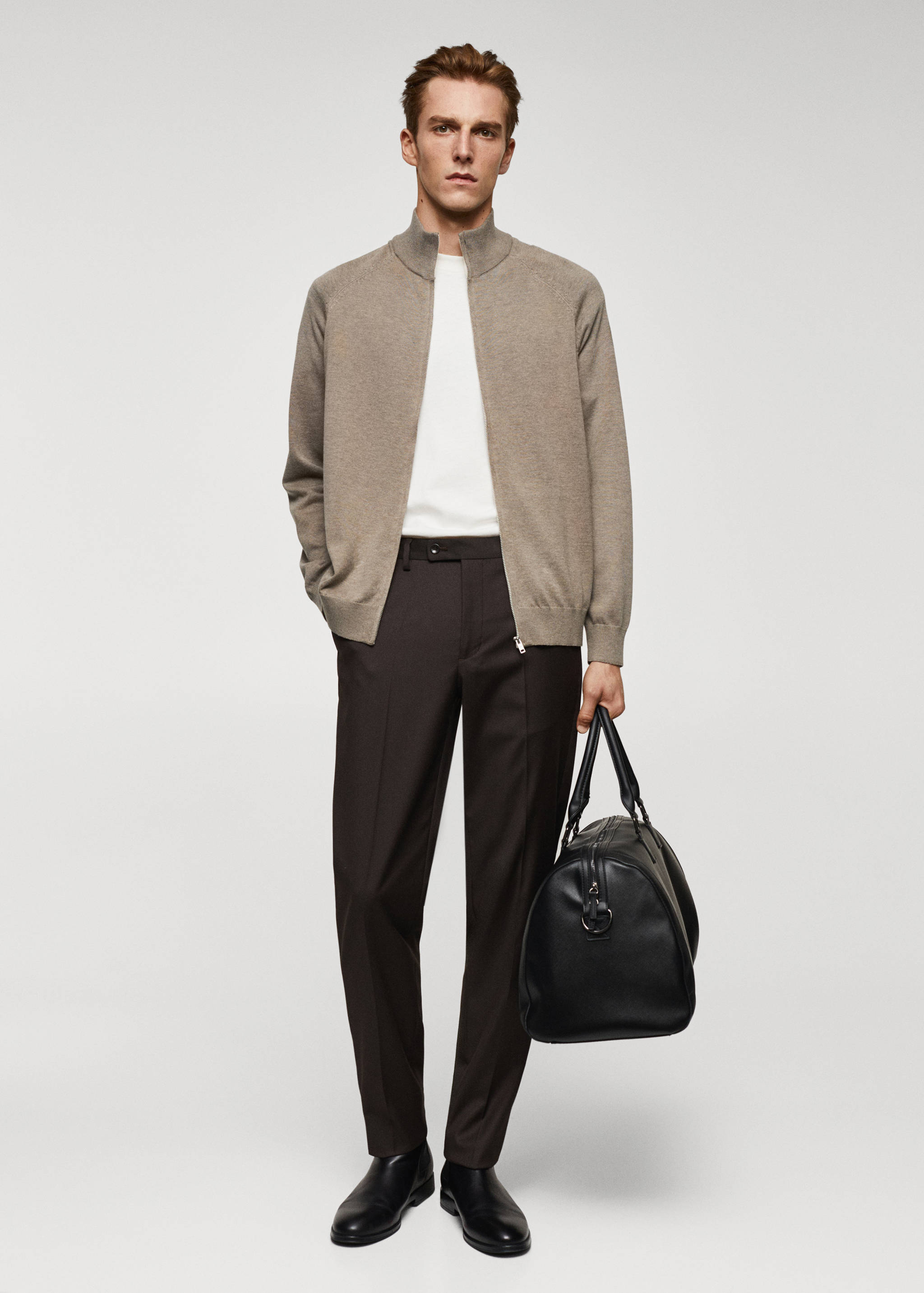 Cardigan coton zippé - Plan général