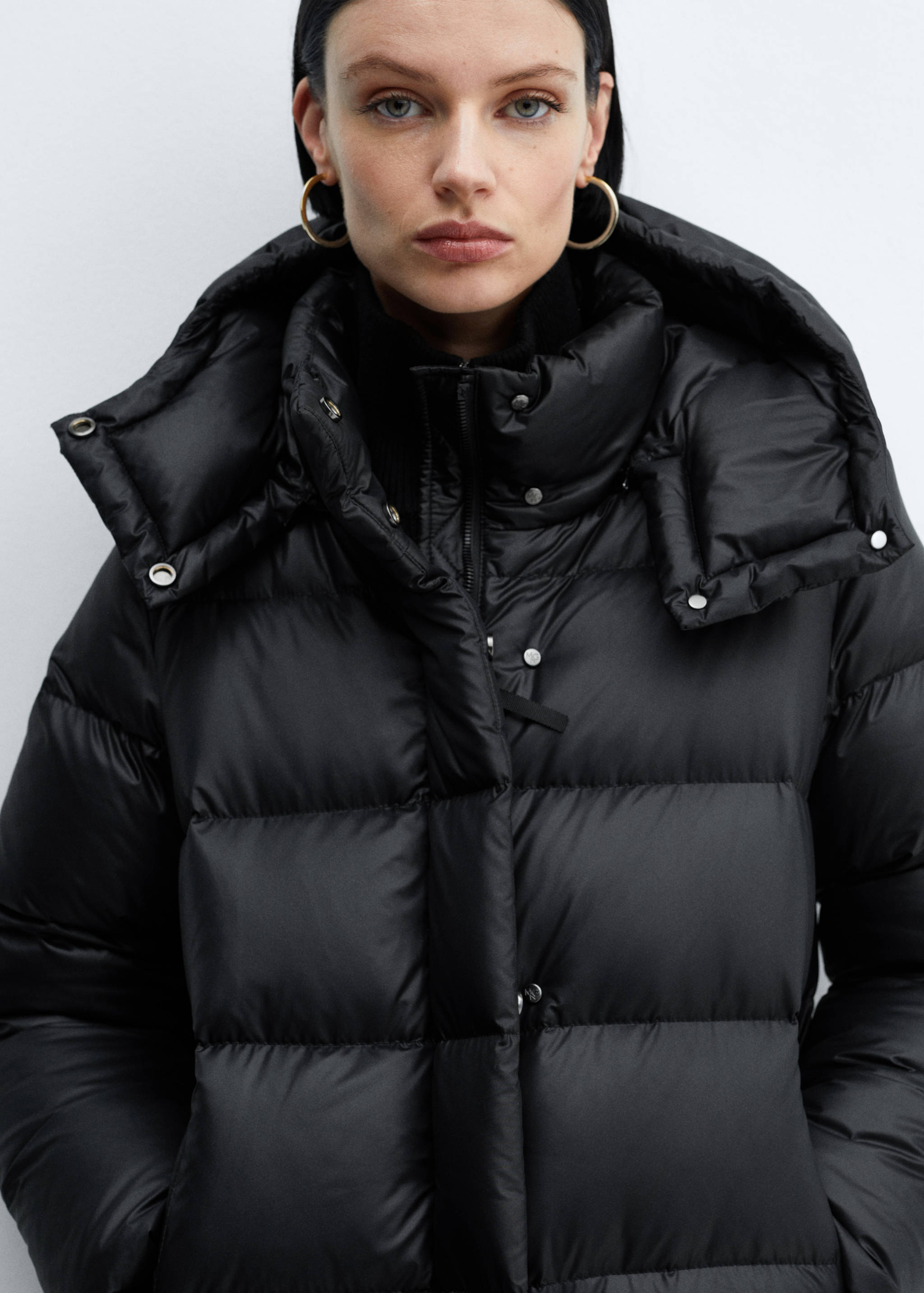 长款间棉羽绒服 - null