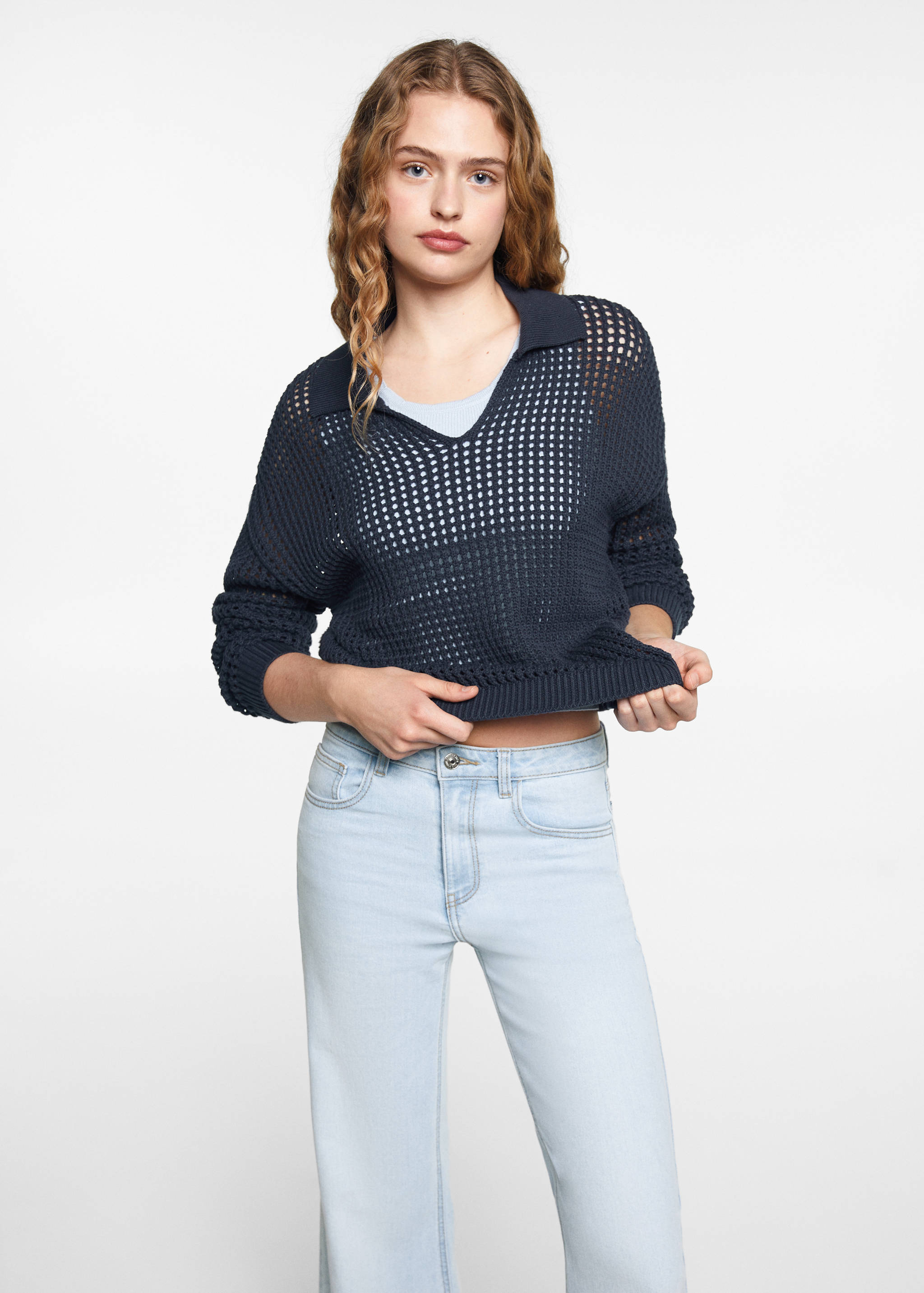 Wide leg mid-rise jeans - Medium plane