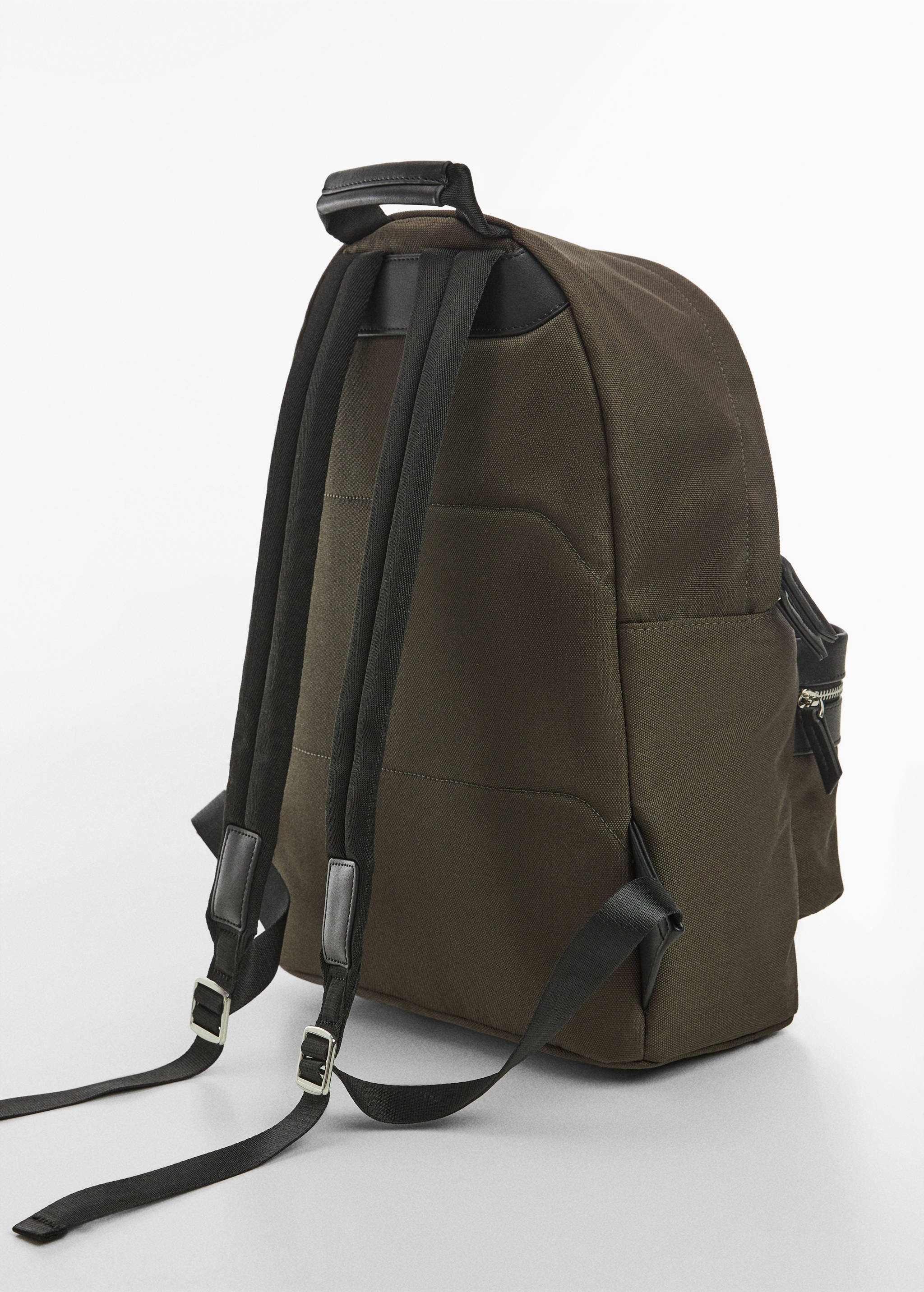 Backpack with faux-leather details - Medium plane