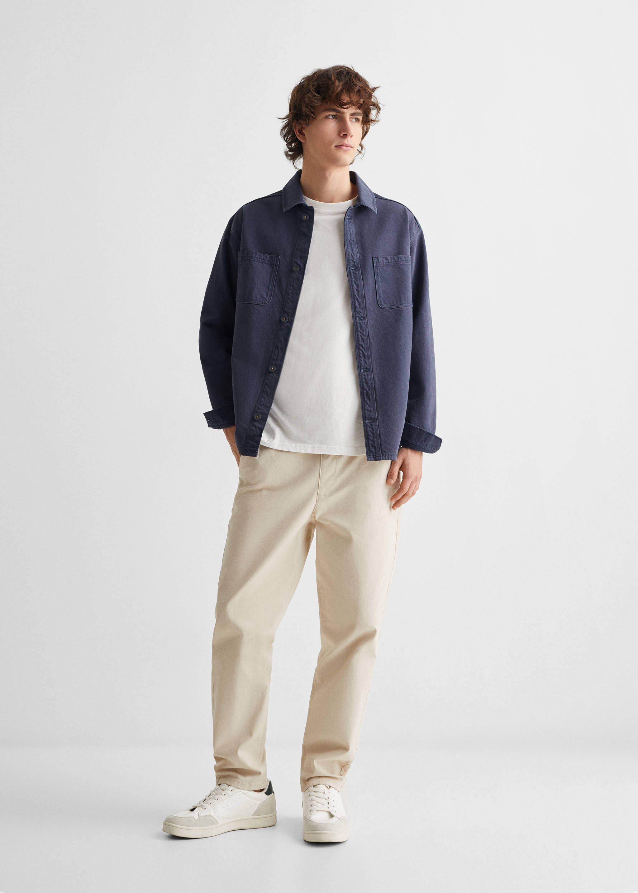 Straight-fit trousers with elastic waist - General plane