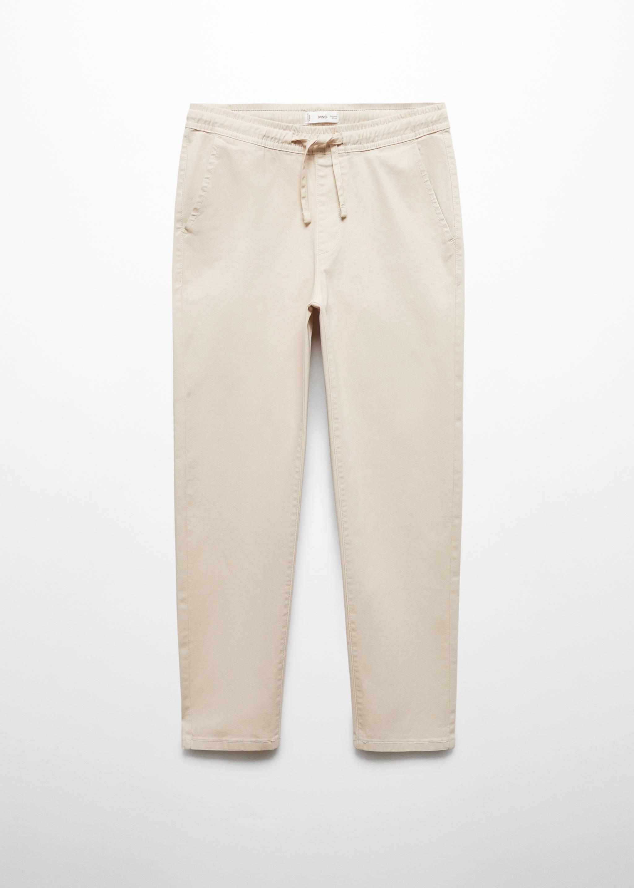 Straight-fit trousers with elastic waist - Article without model