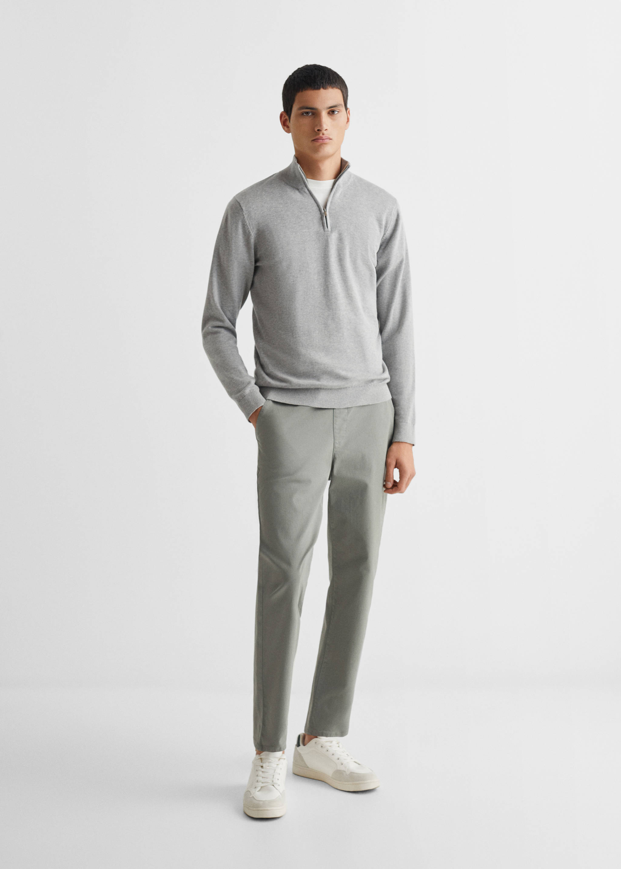 Straight-fit trousers with elastic waist - General plane