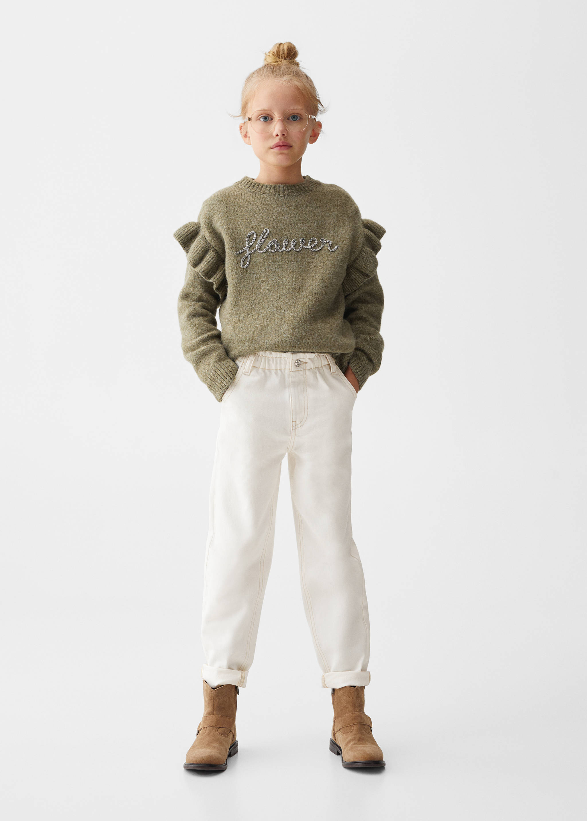 Pull-over message brodé - Plan général