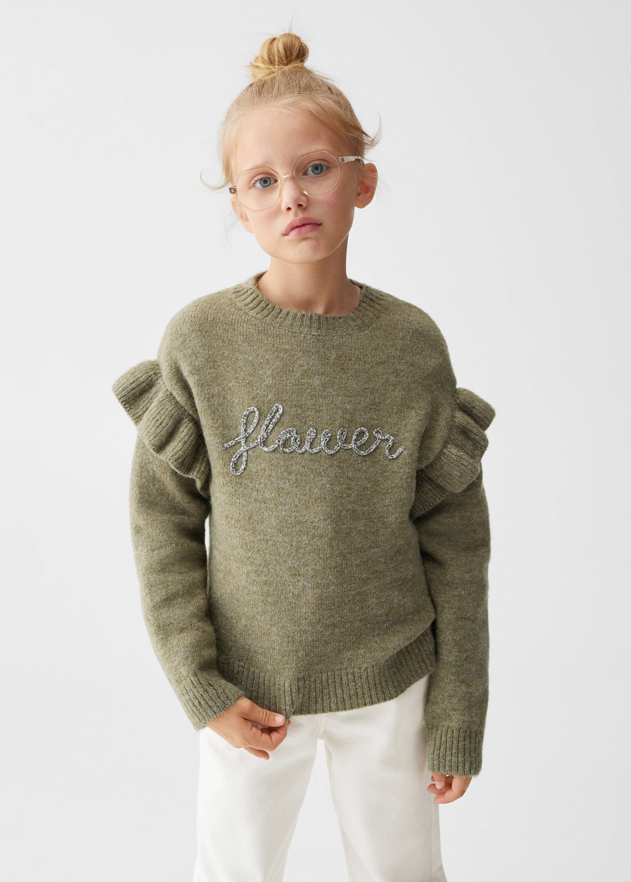 Pull-over message brodé - Plan moyen
