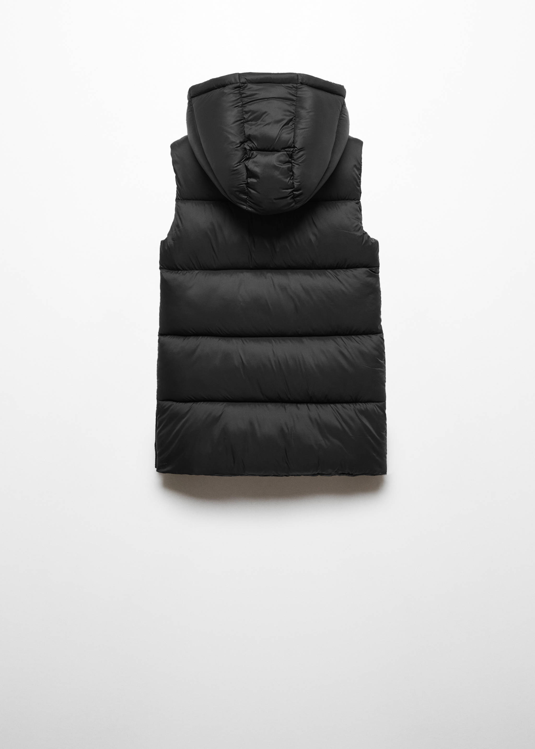 Quilted gilet with hood - Reverse of the article
