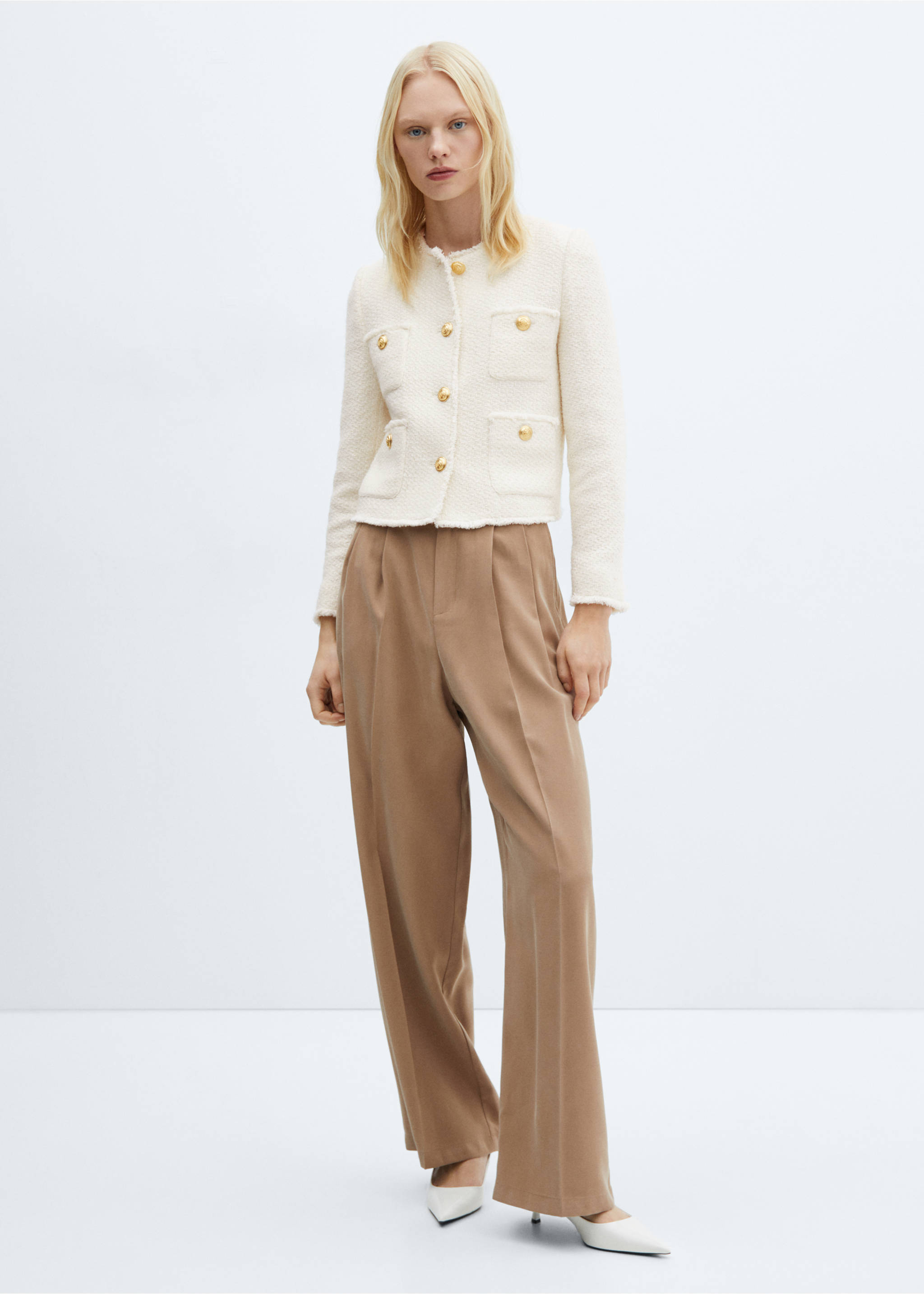 Pocket tweed jacket - General plane, Ecru. Ref: 67073271-00.