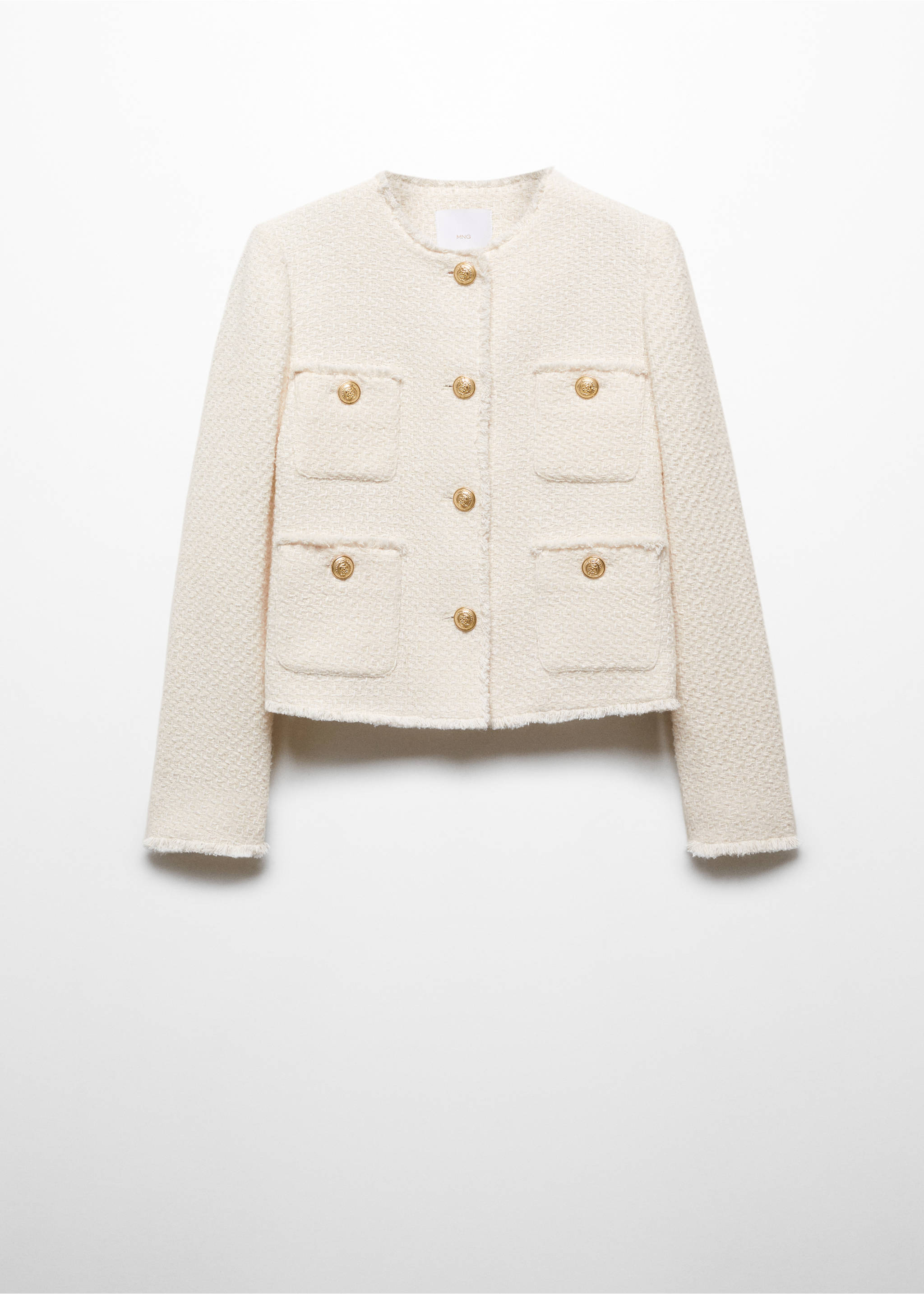 Pocket tweed jacket - Article without model, Ecru. Ref: 67073271-00.