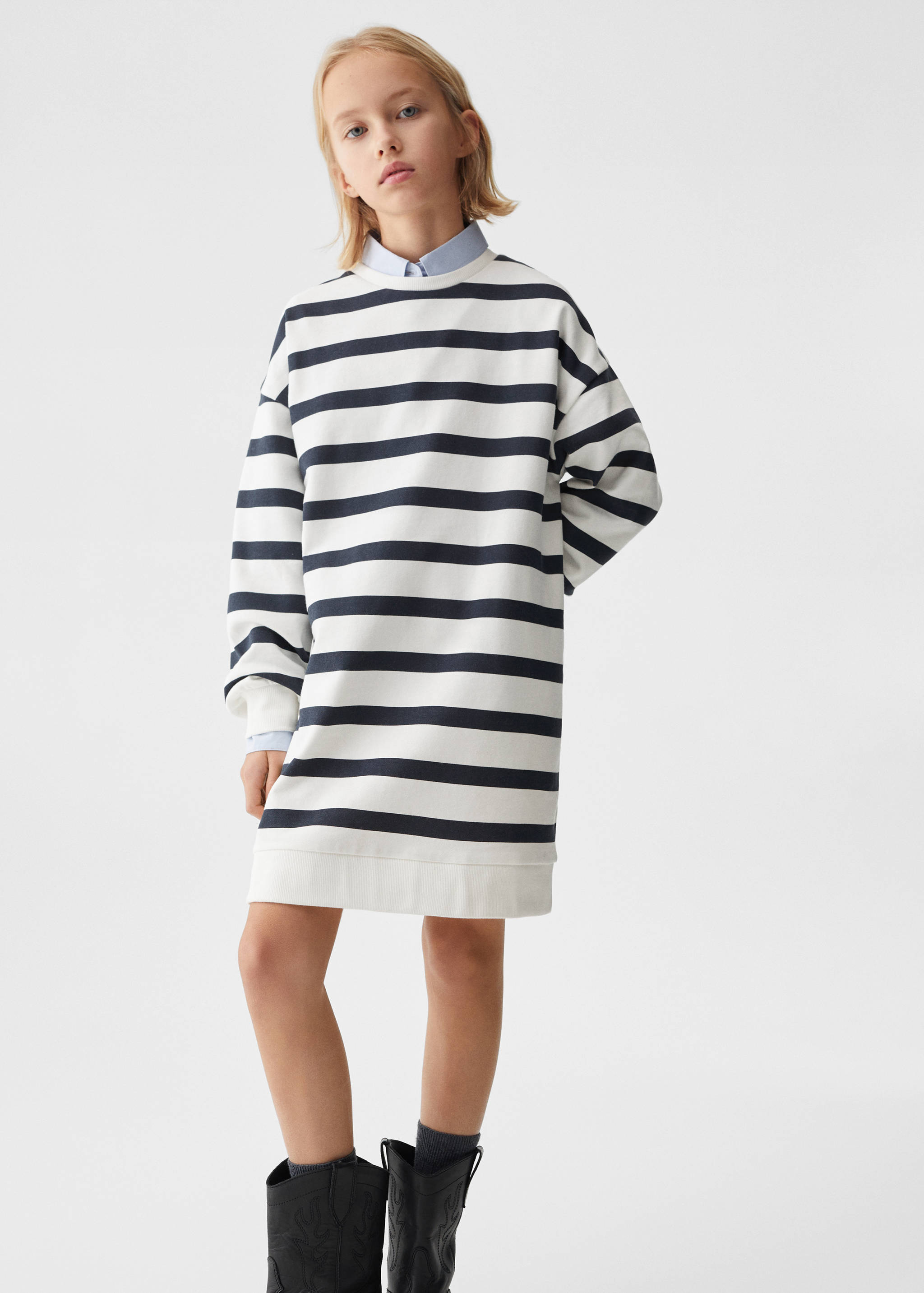 Striped sweatshirt dress - Medium plane