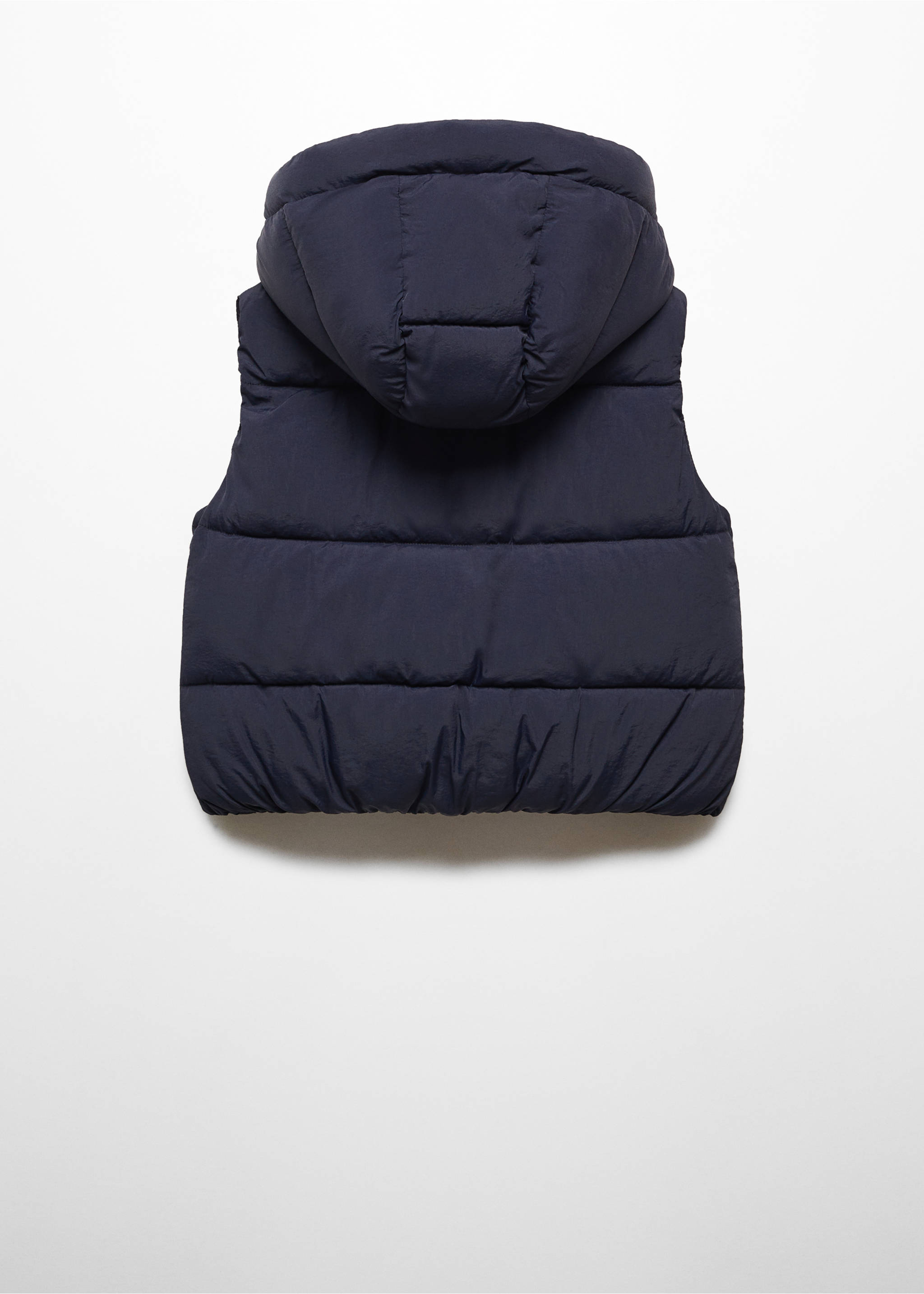Gilet matelassé à capuche - Verso de l’article, Bleu marine foncé. Ref: 67073685-00.