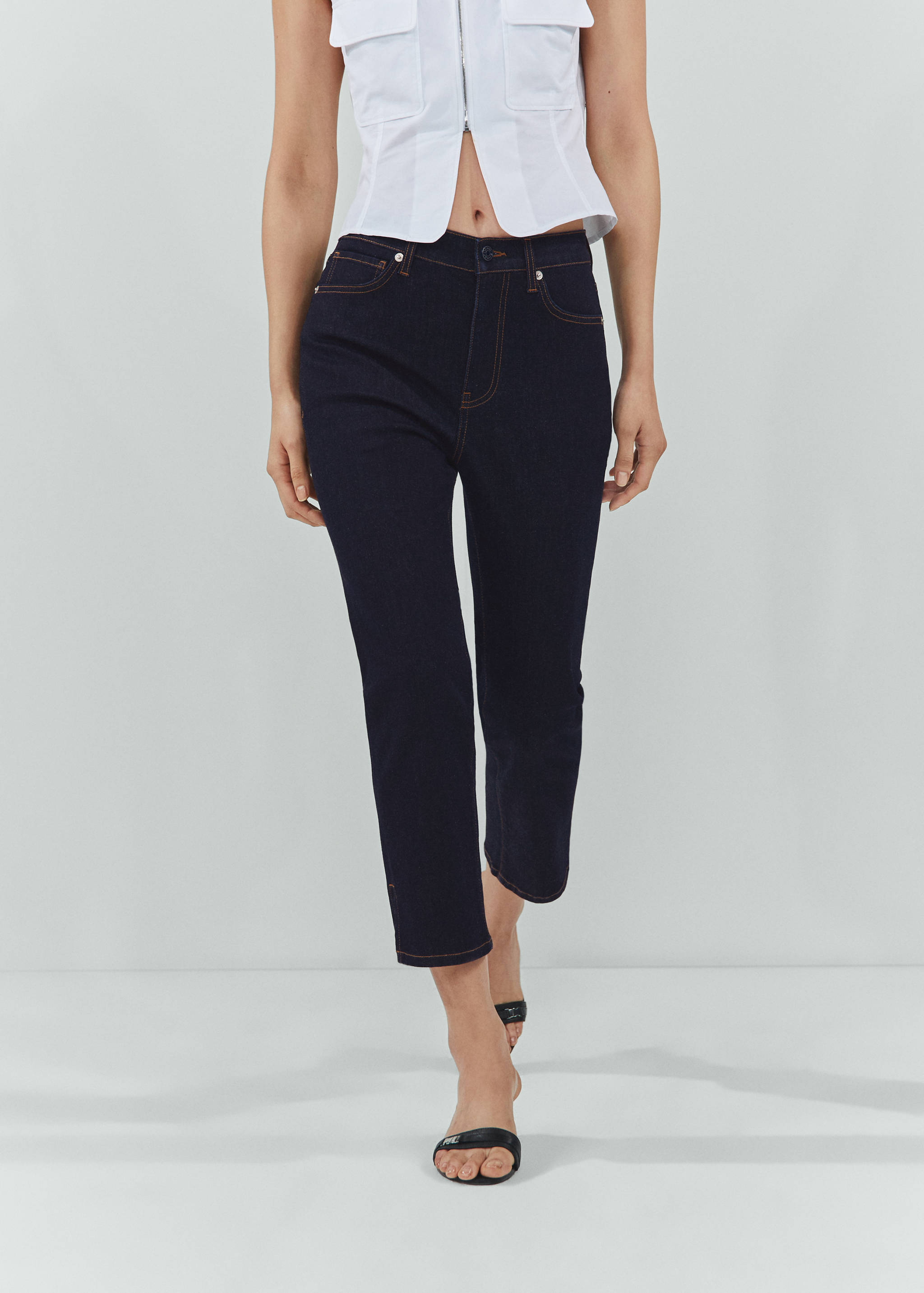 Side opening capri jeans - Medium plane