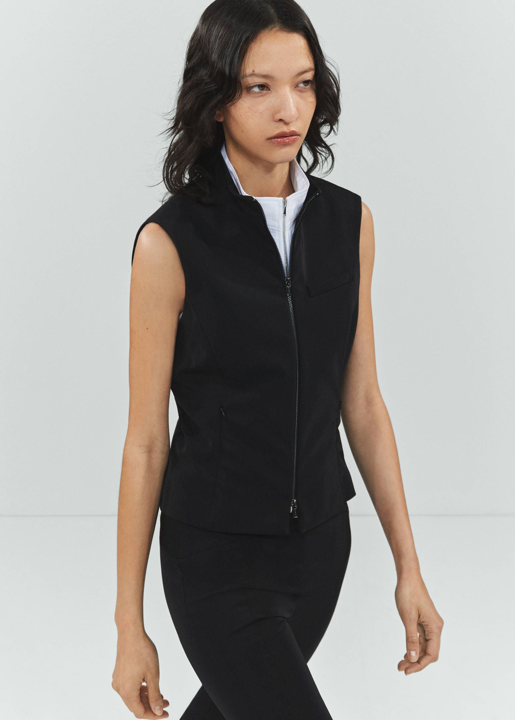 Zipper fitted waistcoat - Medium plane