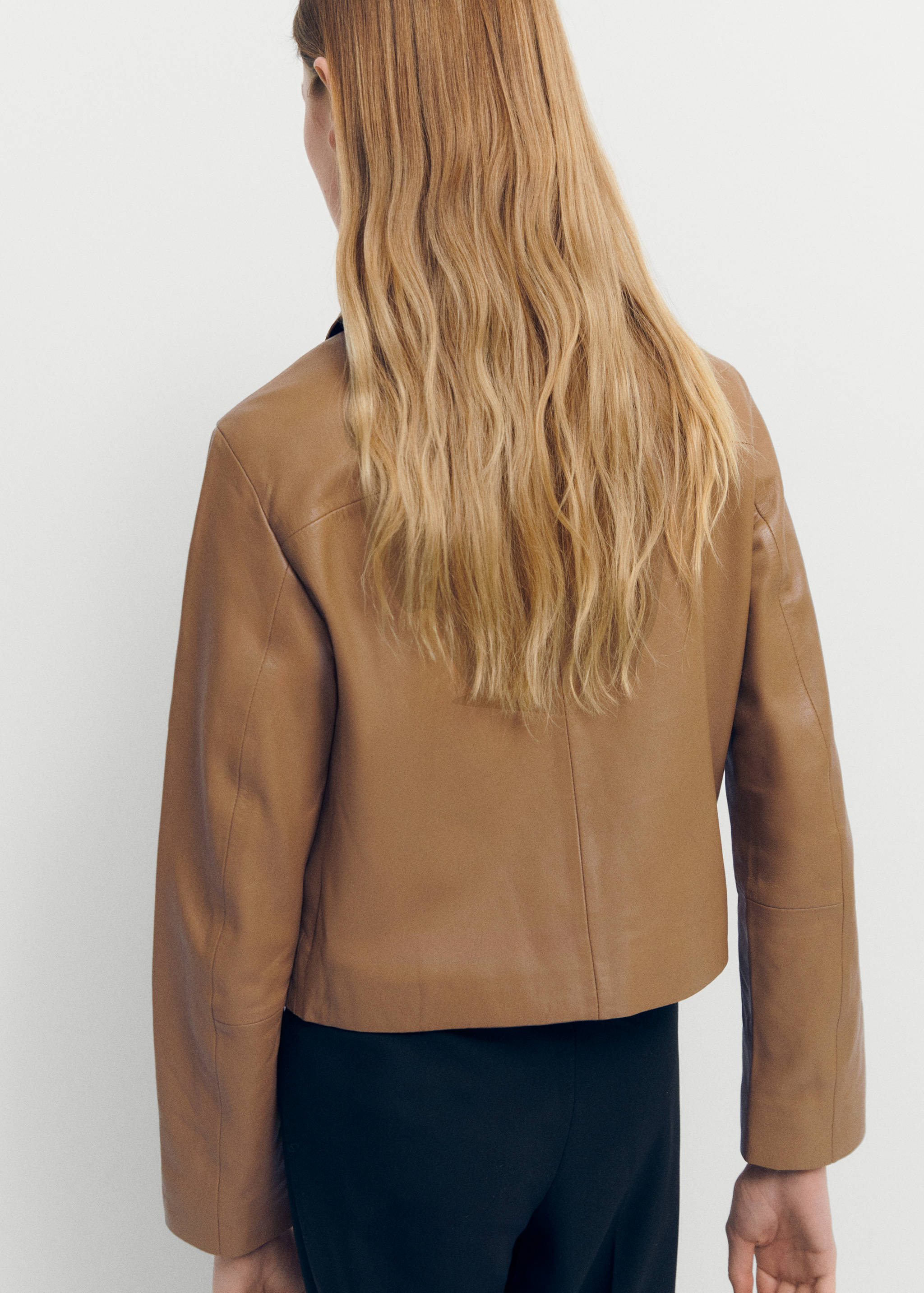 Veste 100 % cuir boutons - Verso de l’article