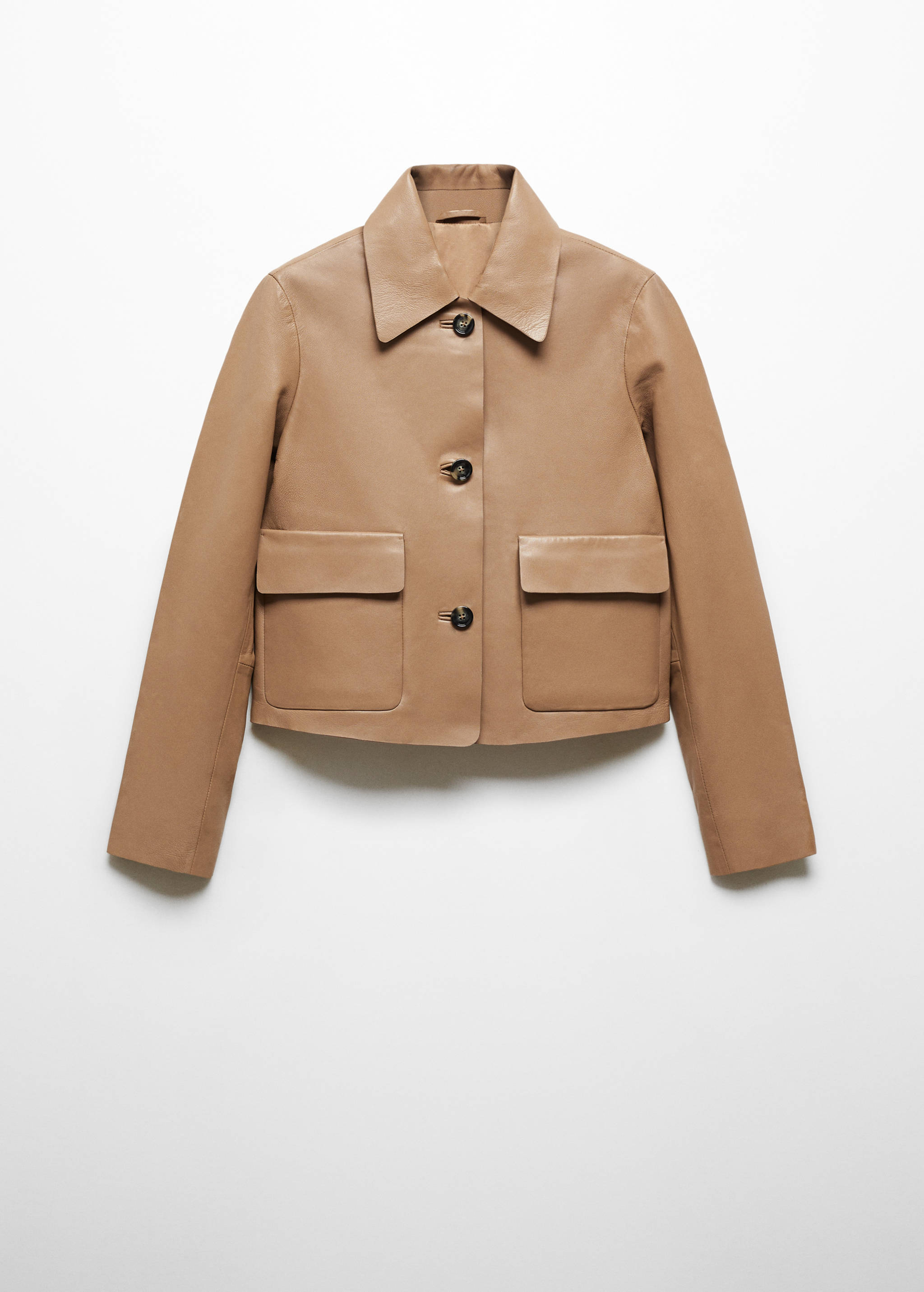 100% leather jacket with buttons - Article without model