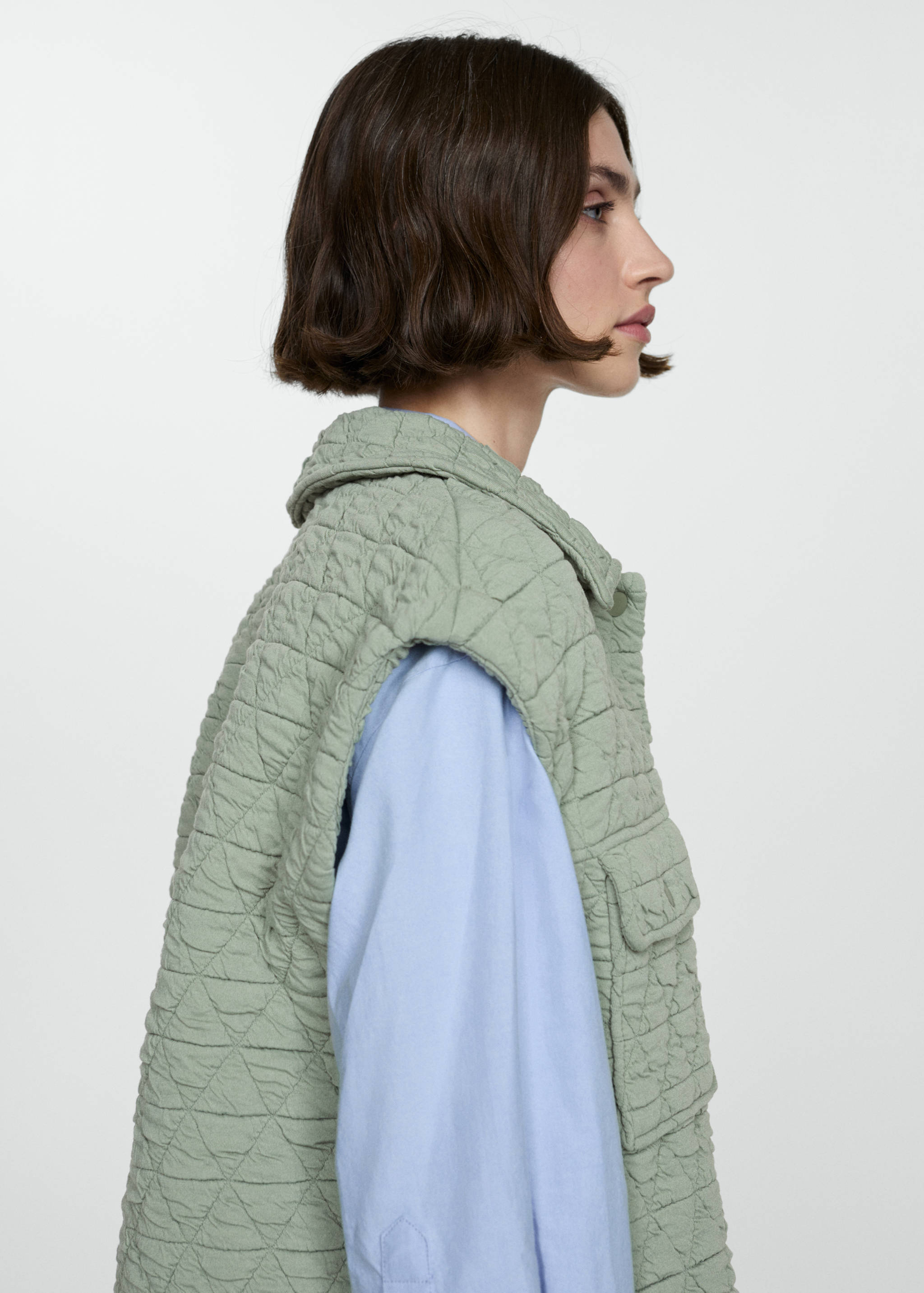 Quilted gilet with buttons - Medium plane